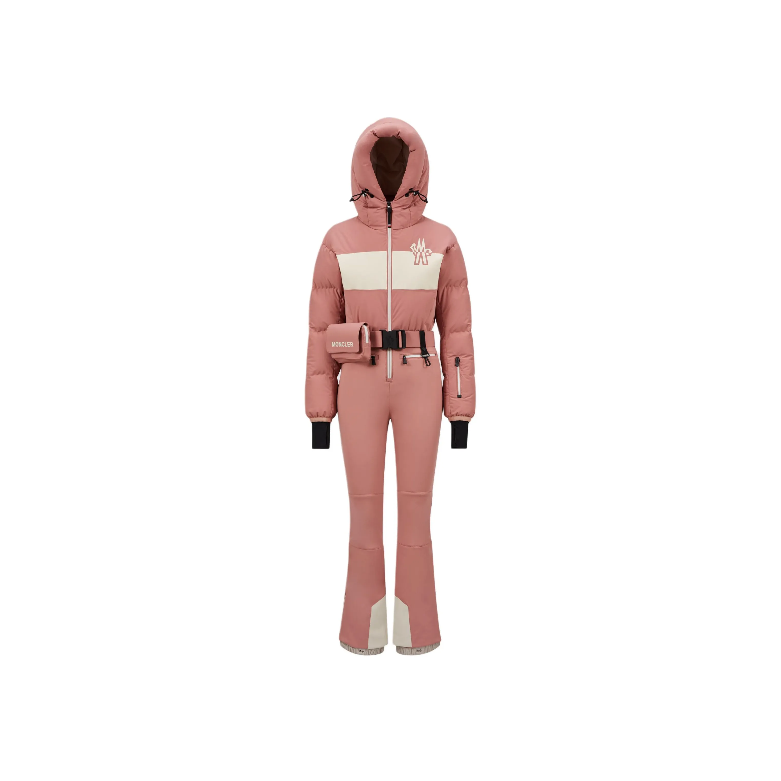Moncler Logo Printed Down Ski Jumpsuit