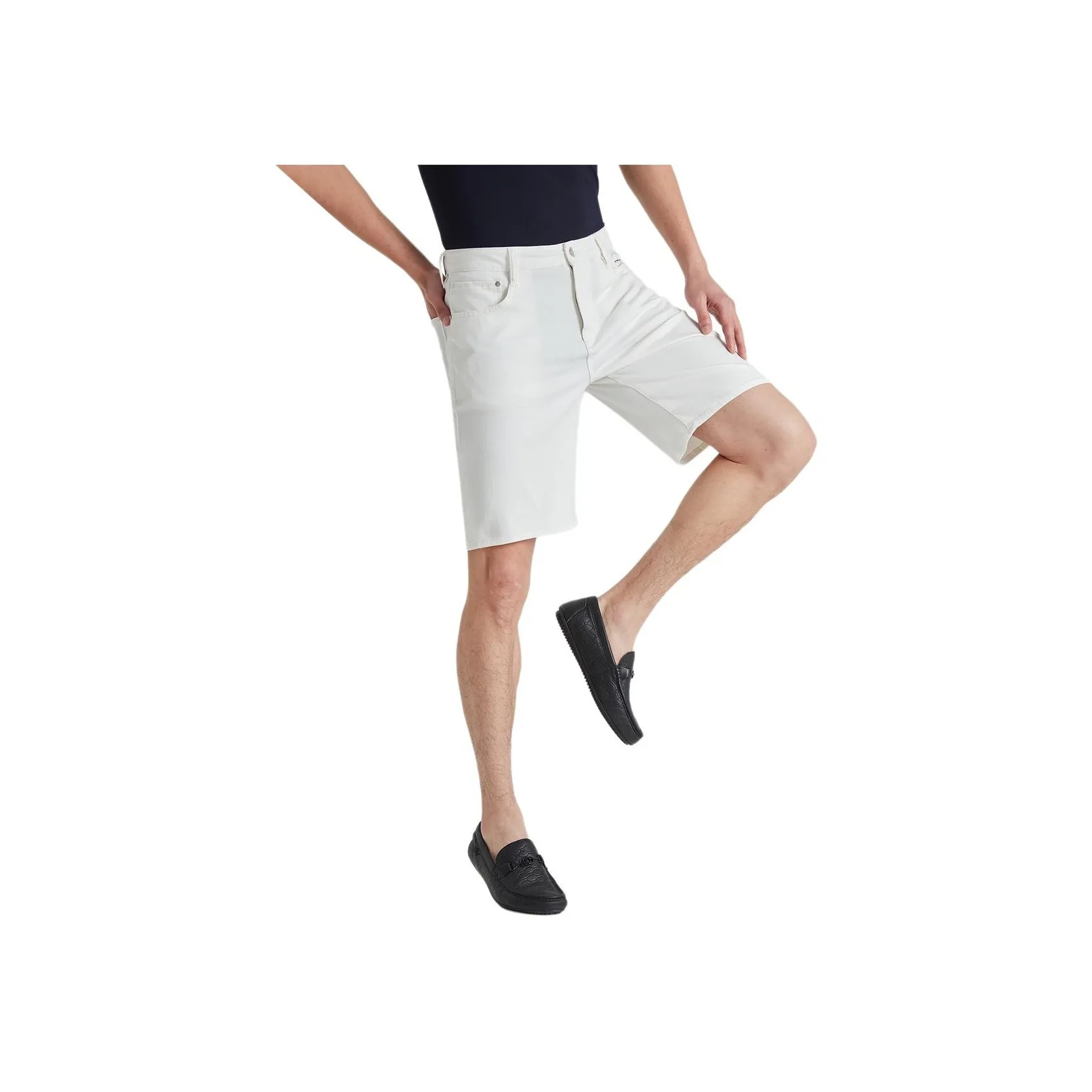 LESS IS MORE Denim Shorts Men's White