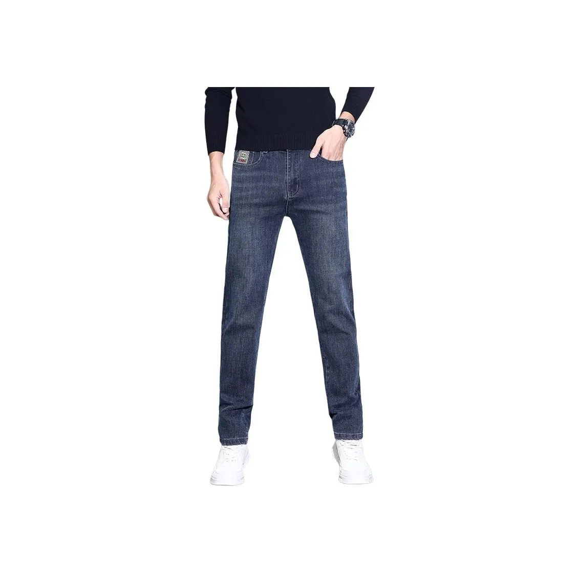 Мед Туманно-голубой Унисекс Джинсы