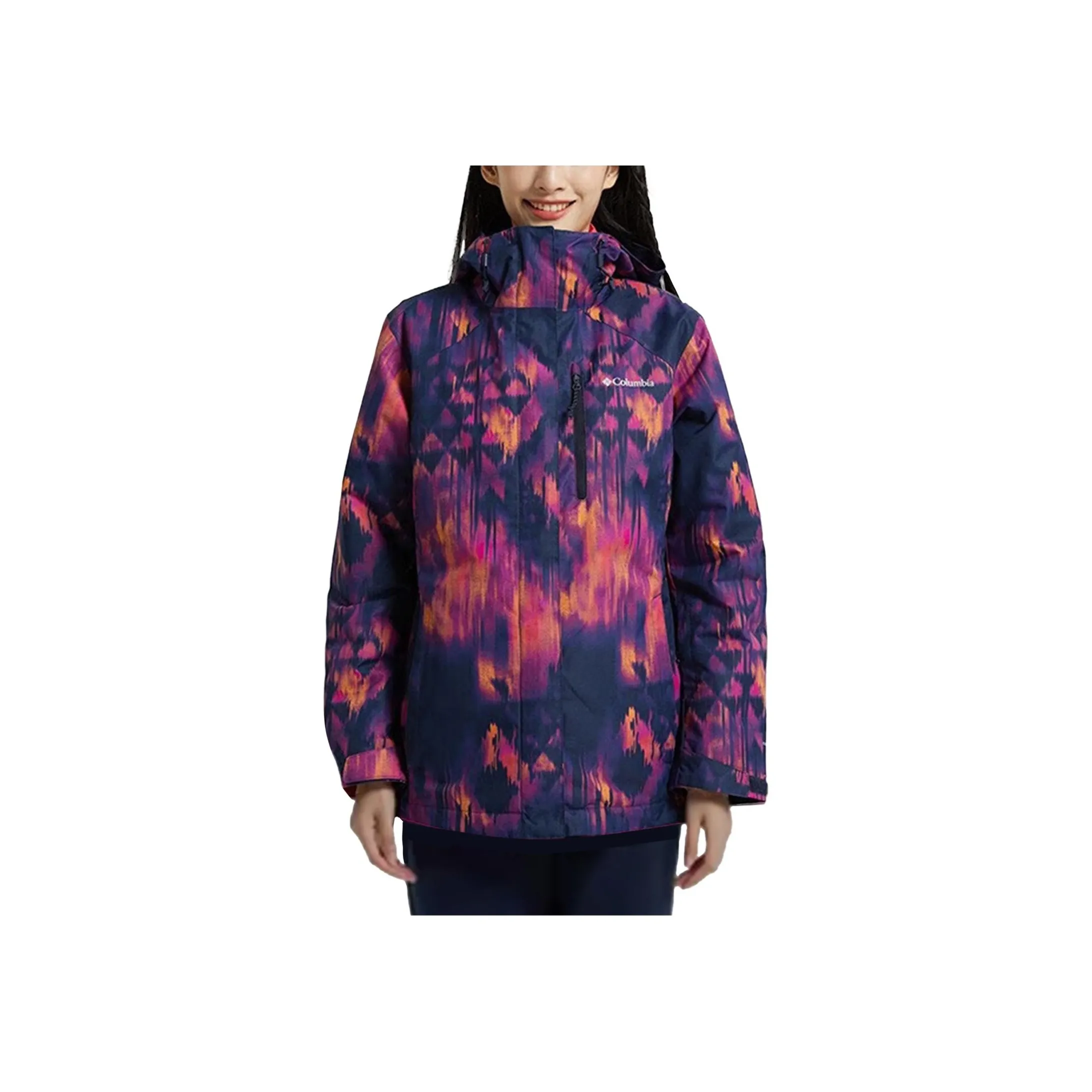Columbia Water-Resistant Wear-Resistant And Warm Windbreaker Jacket Women's Black Red