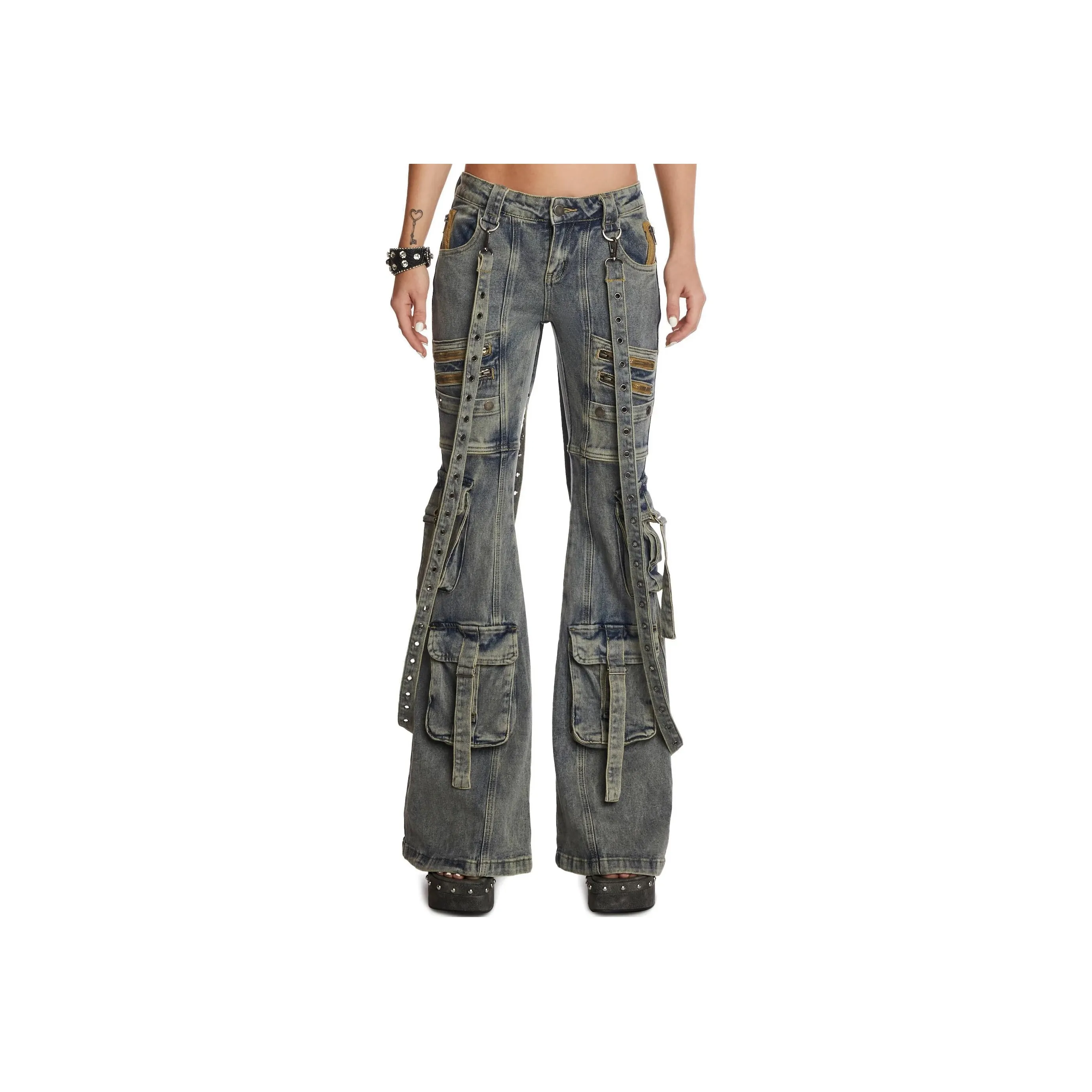 Dolls Kill Generation Kiss Aurora Cargo Jeans Women's Blue