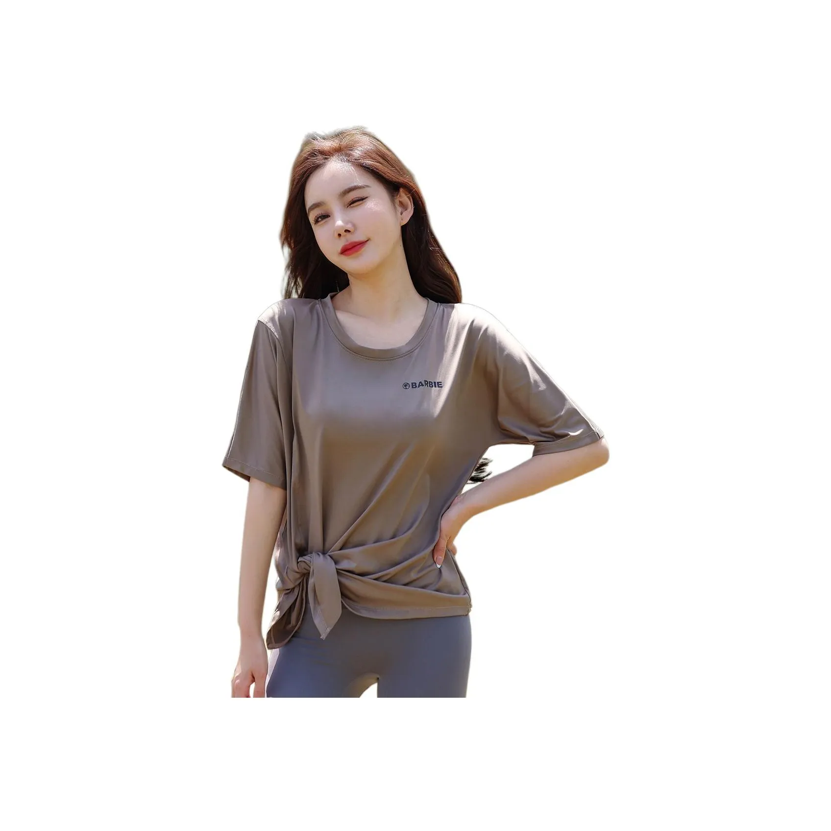 Барби Хаки Женская Йога T-рубашка