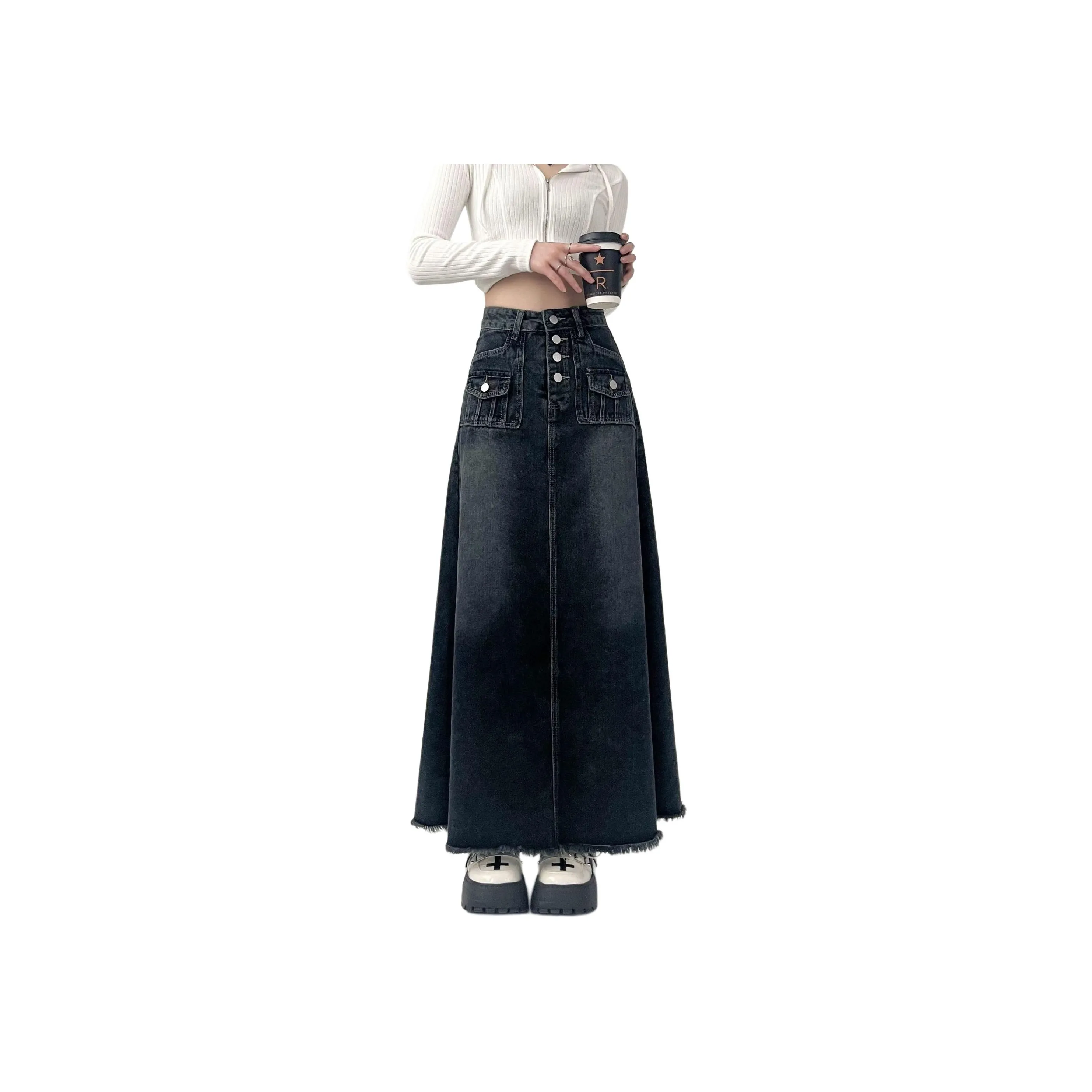 LAKESI Деним Длинный Юбка Женские