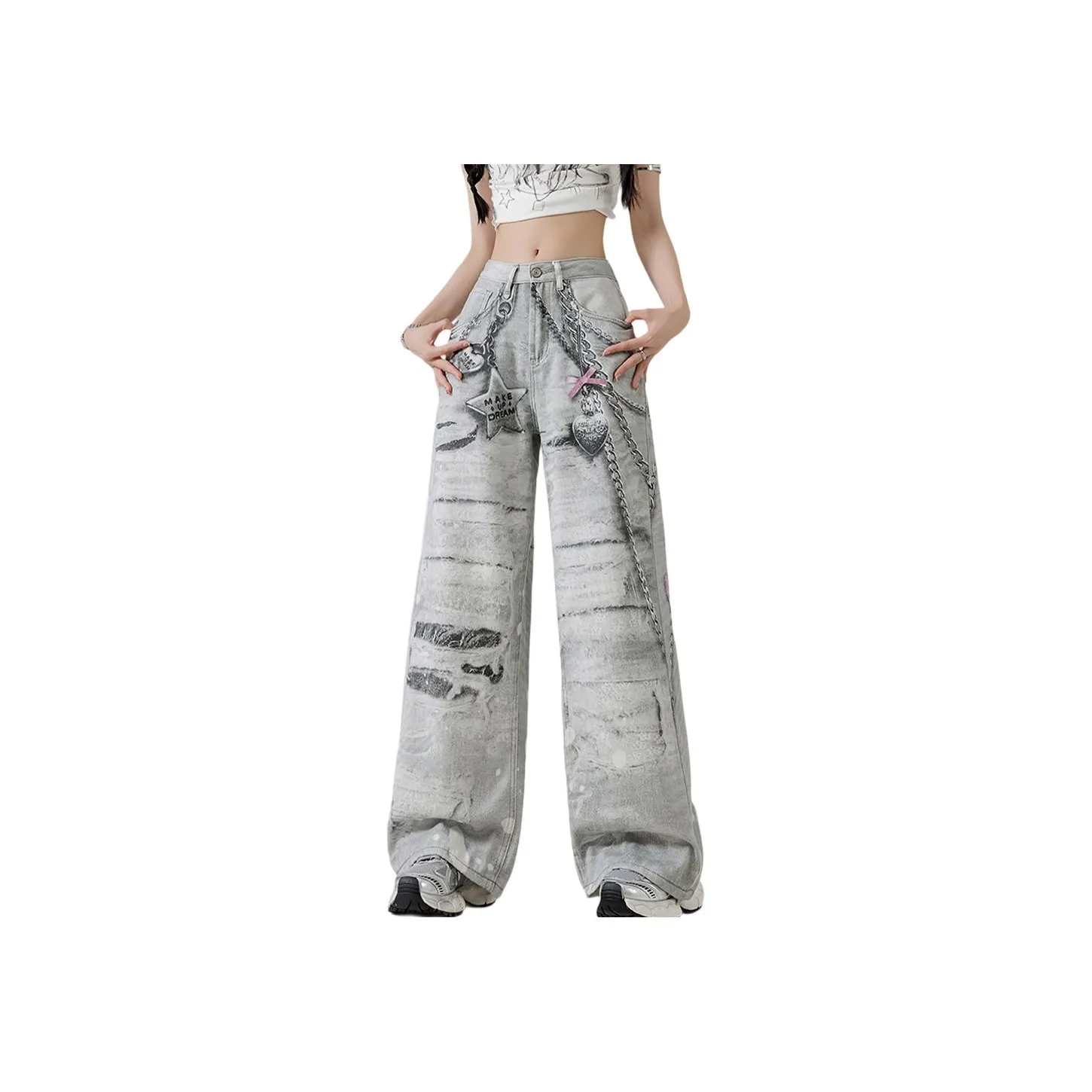 Olivia Share777 Серые Женские Джинсы