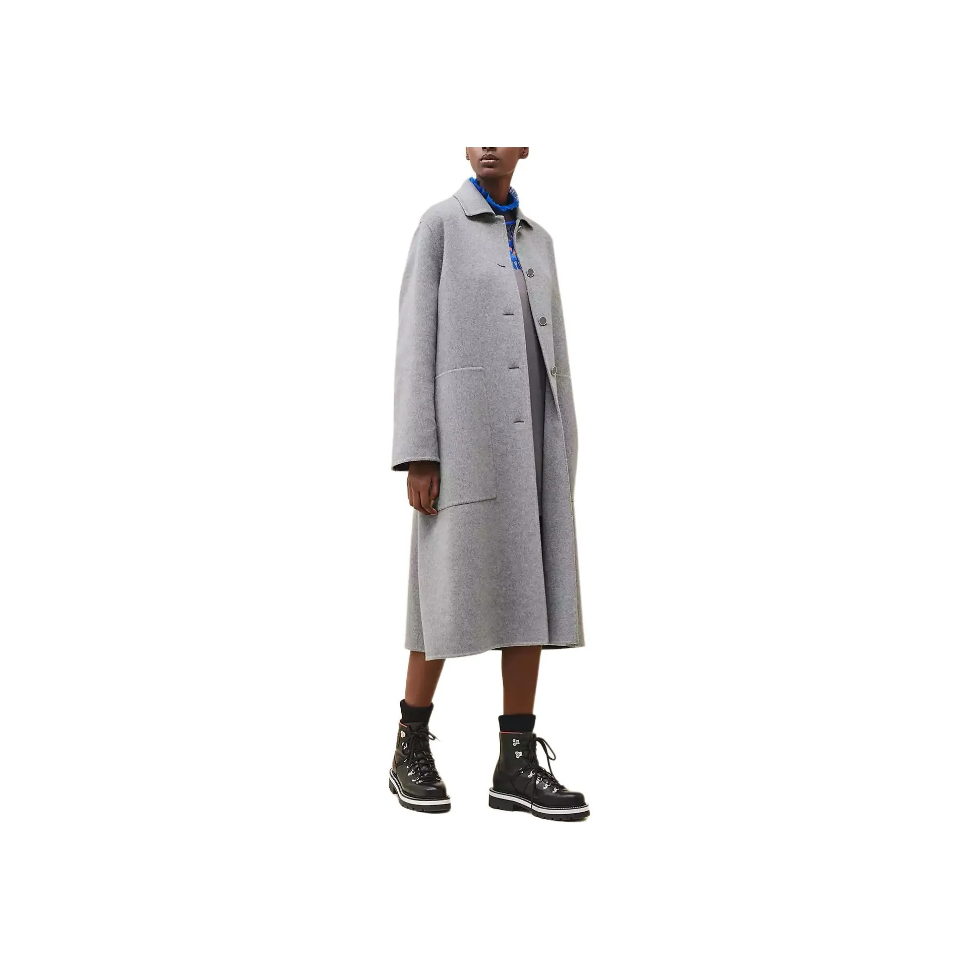 HERMES Coats Women's Gray