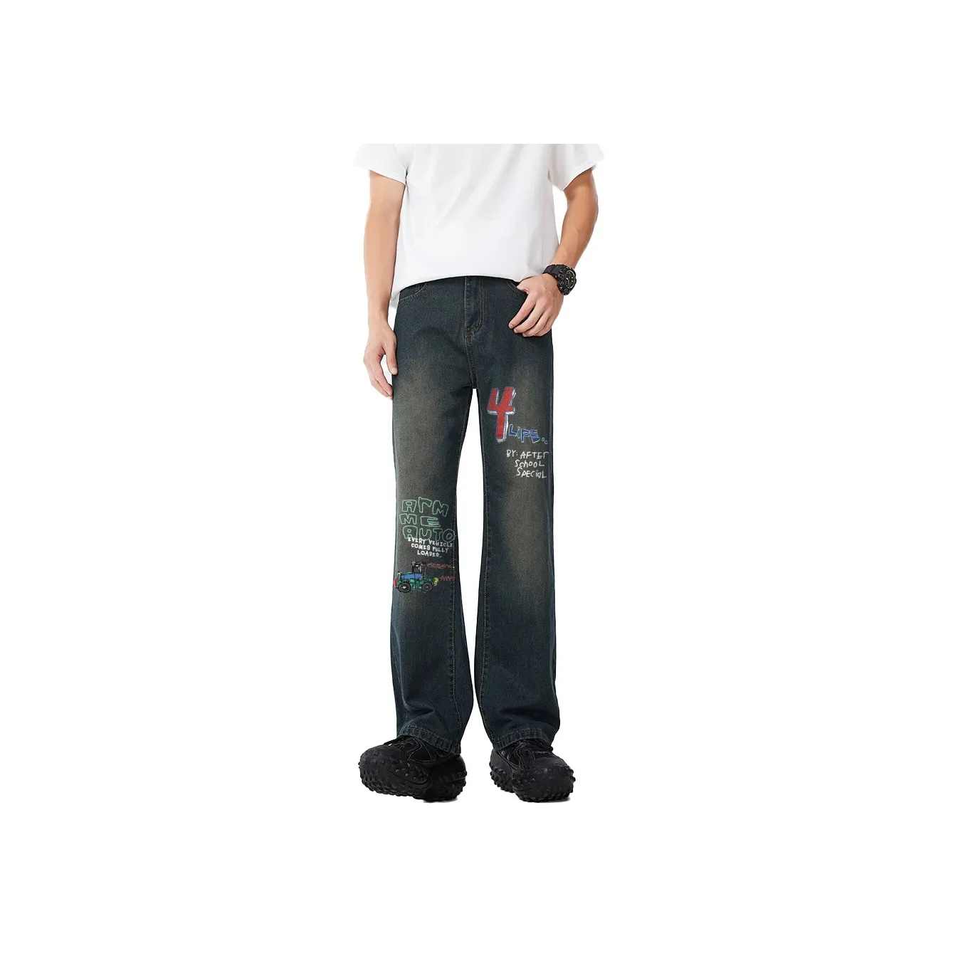 AFTER SCHOOL SPECIAL Cleanfit Jeans Unisex Vintage Blue