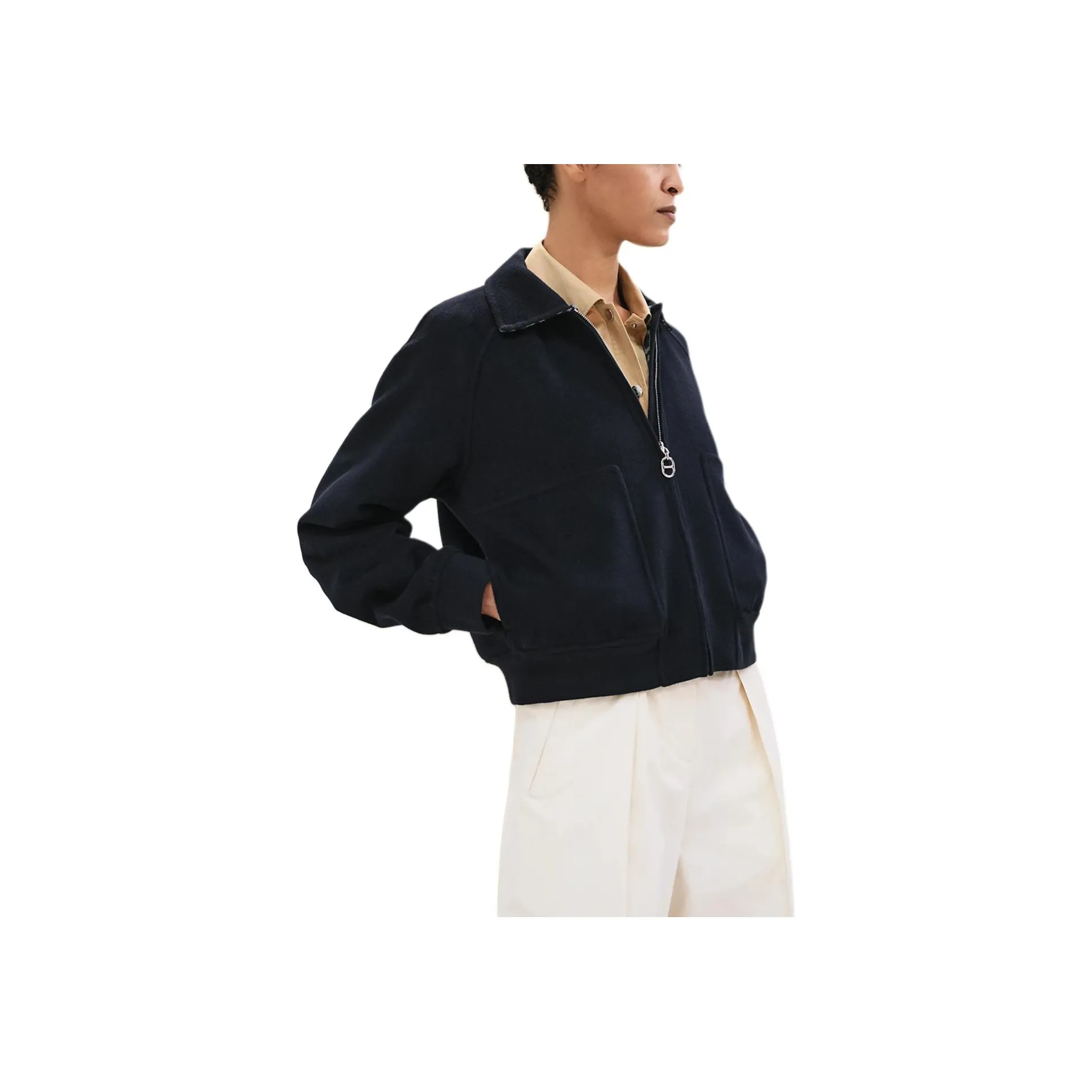HERMES Jackets Coats Women's Ocean Blue