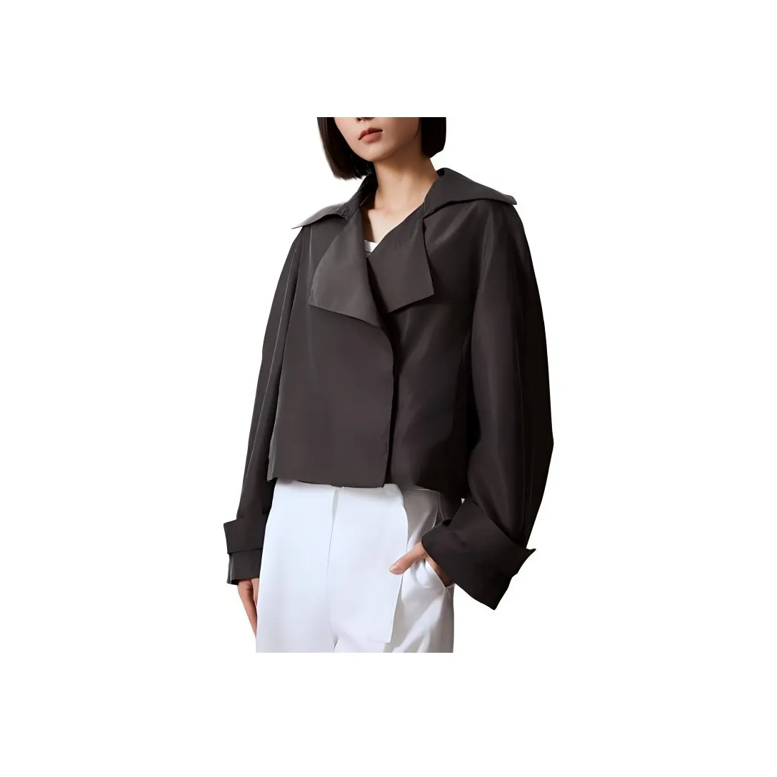 CALVIN KLEIN Jackets & Coats Women's Iron Brown