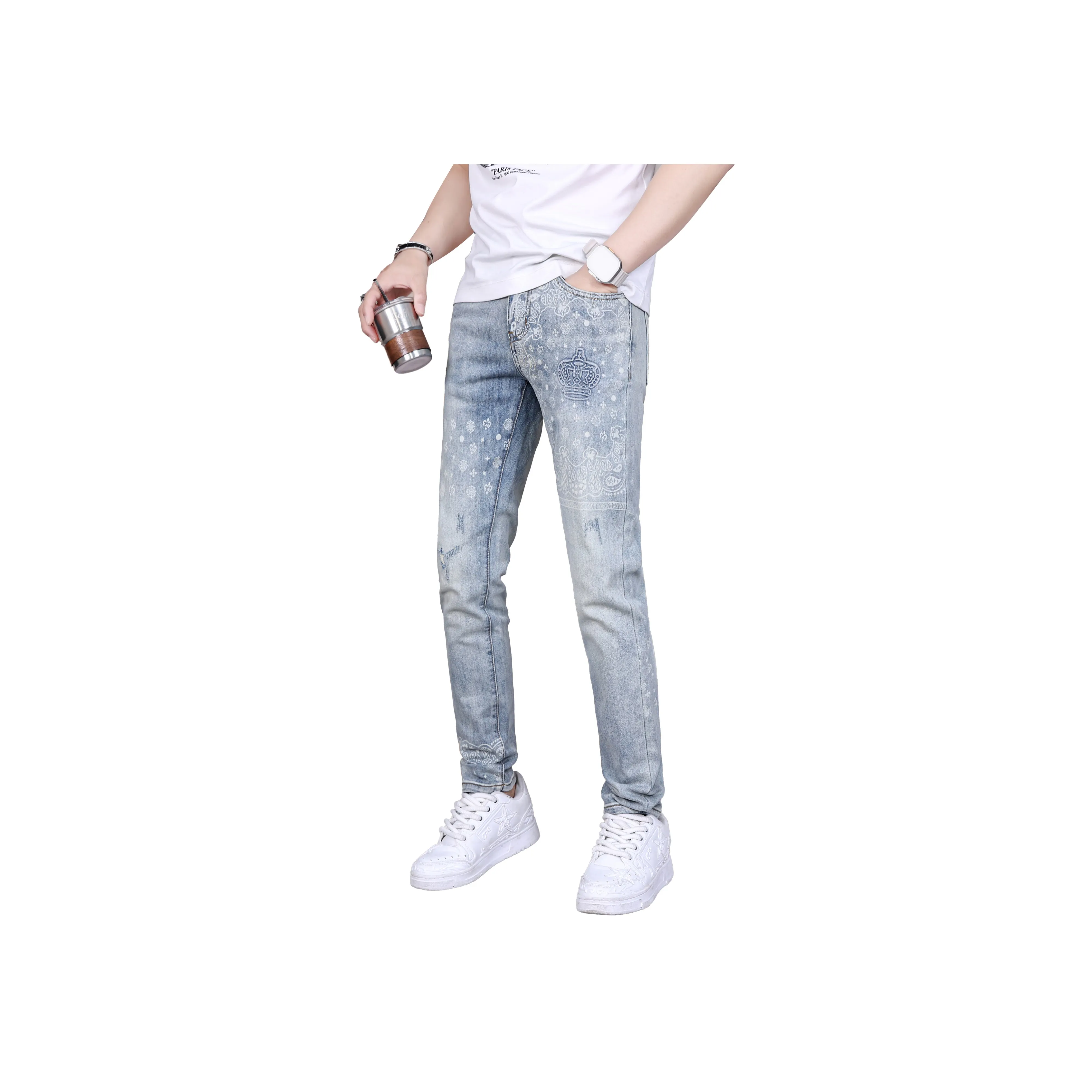 PANDA ADEVIL Jeans Unisex Light Blue