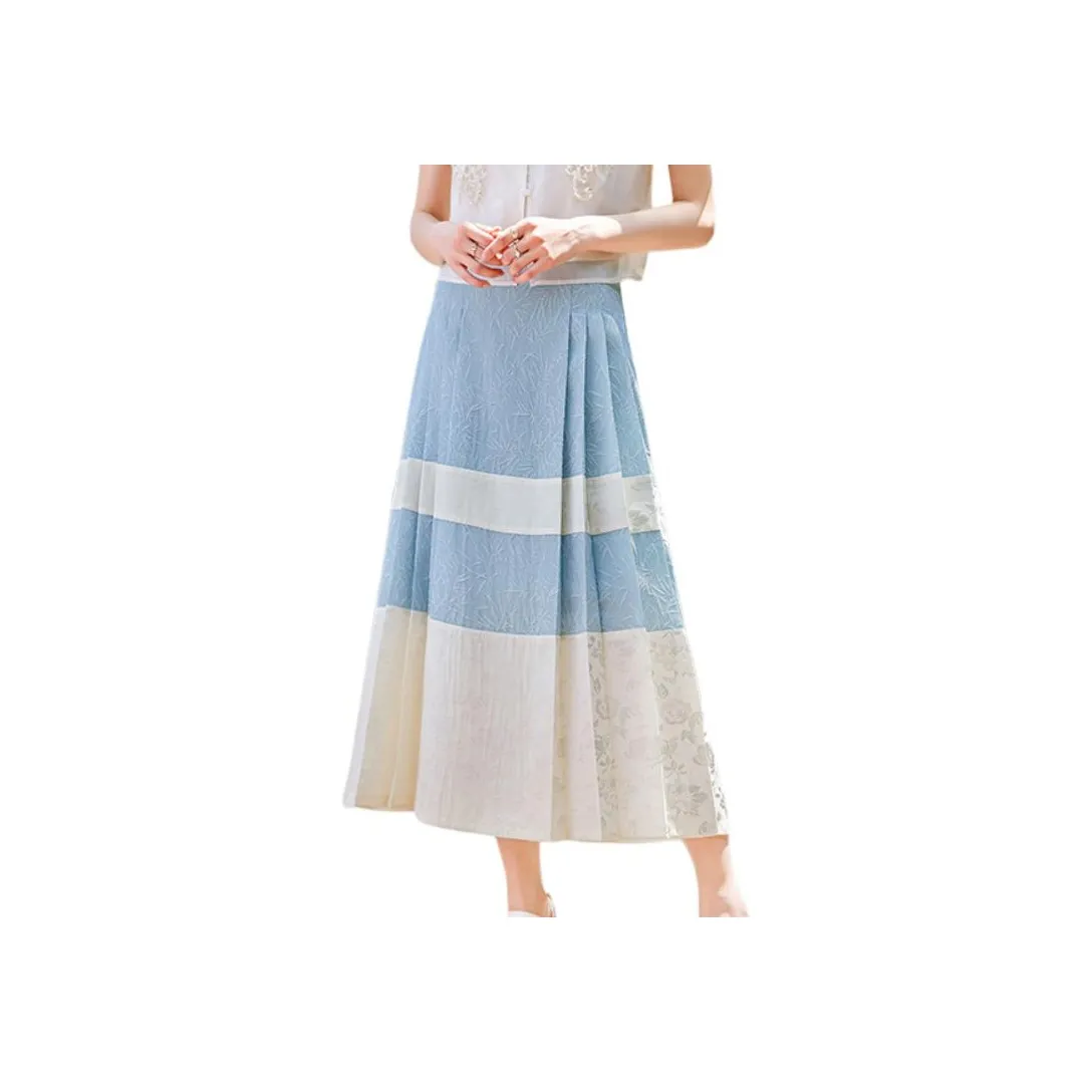 Like The Age Of Water Повседневный Длинный Юбка Женские Синий