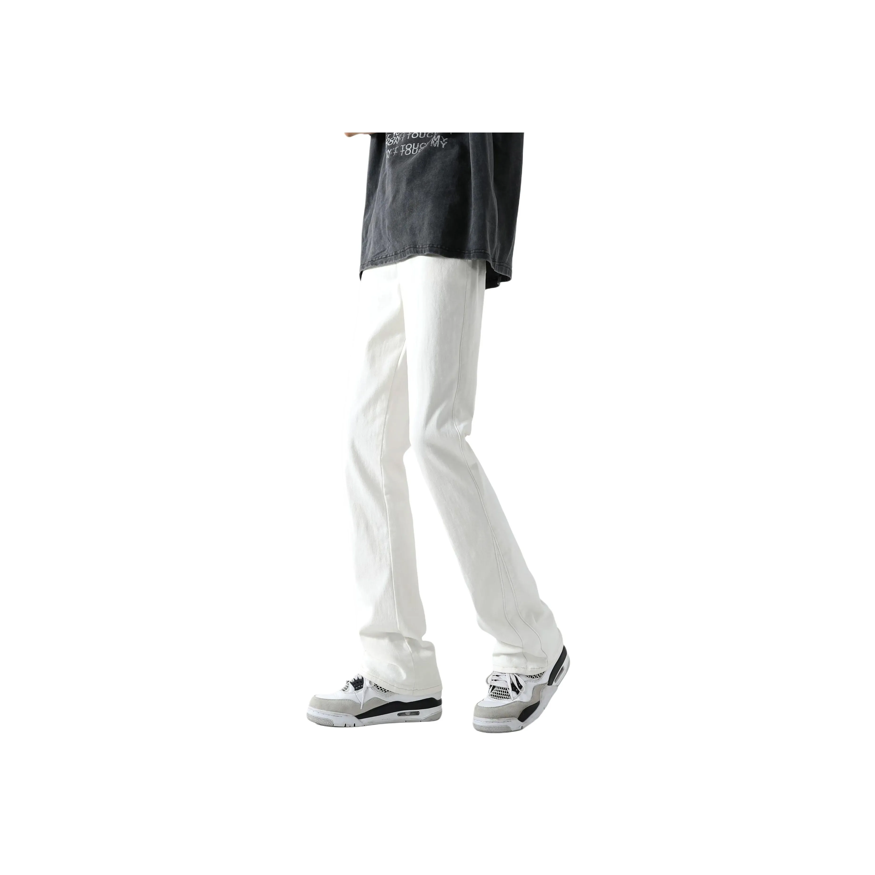 POLAR BEAR Washed Stretch Distressed Bootcut Jeans Summer Unisex