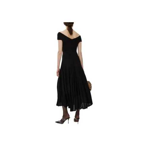 Alaia Черное Женское Короткое Платье с Рукавами