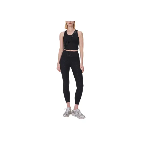Sweaty Betty Черные Выцветшие Зебра Тисненый Принт Женские Спортивные Брюки