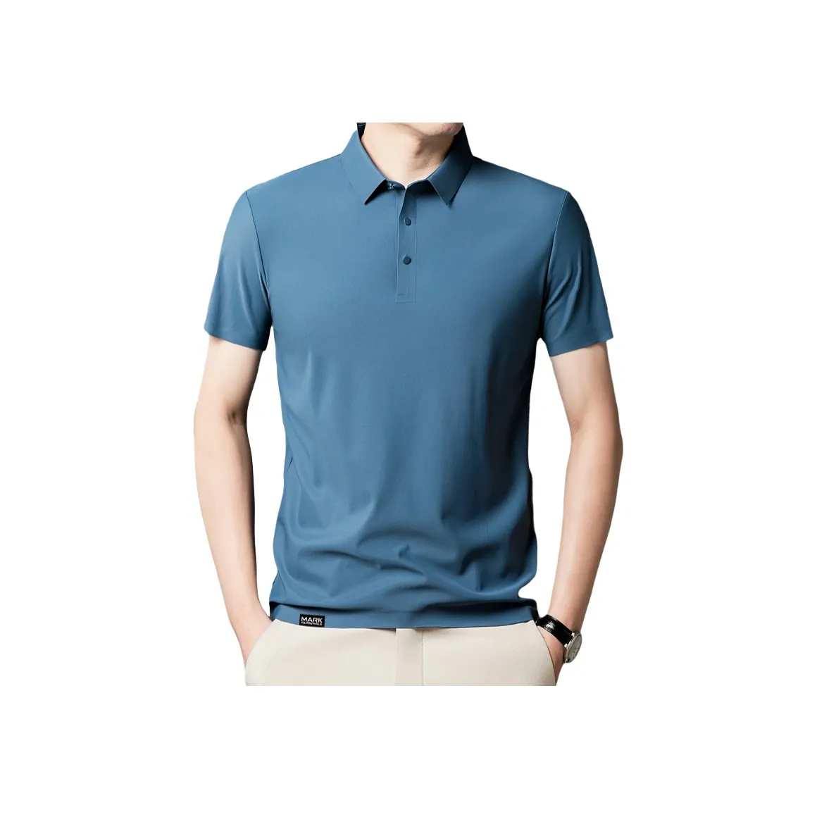 FAIRWHALE Polo Shirts Men's Gray Blue
