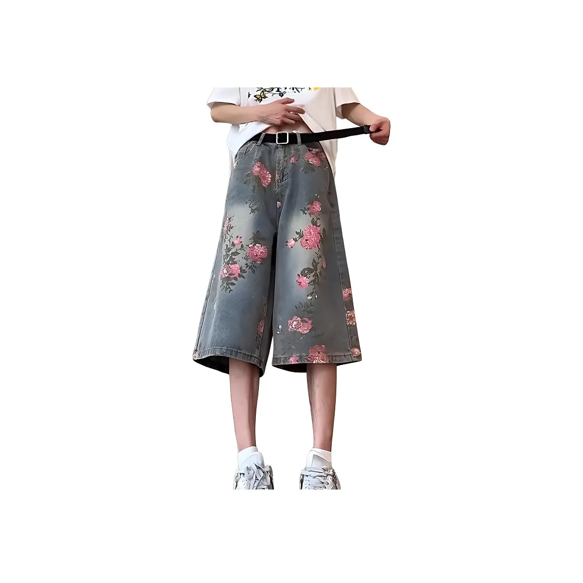 DANJUE Розовый/синий Унисекс Джинсовые шорты