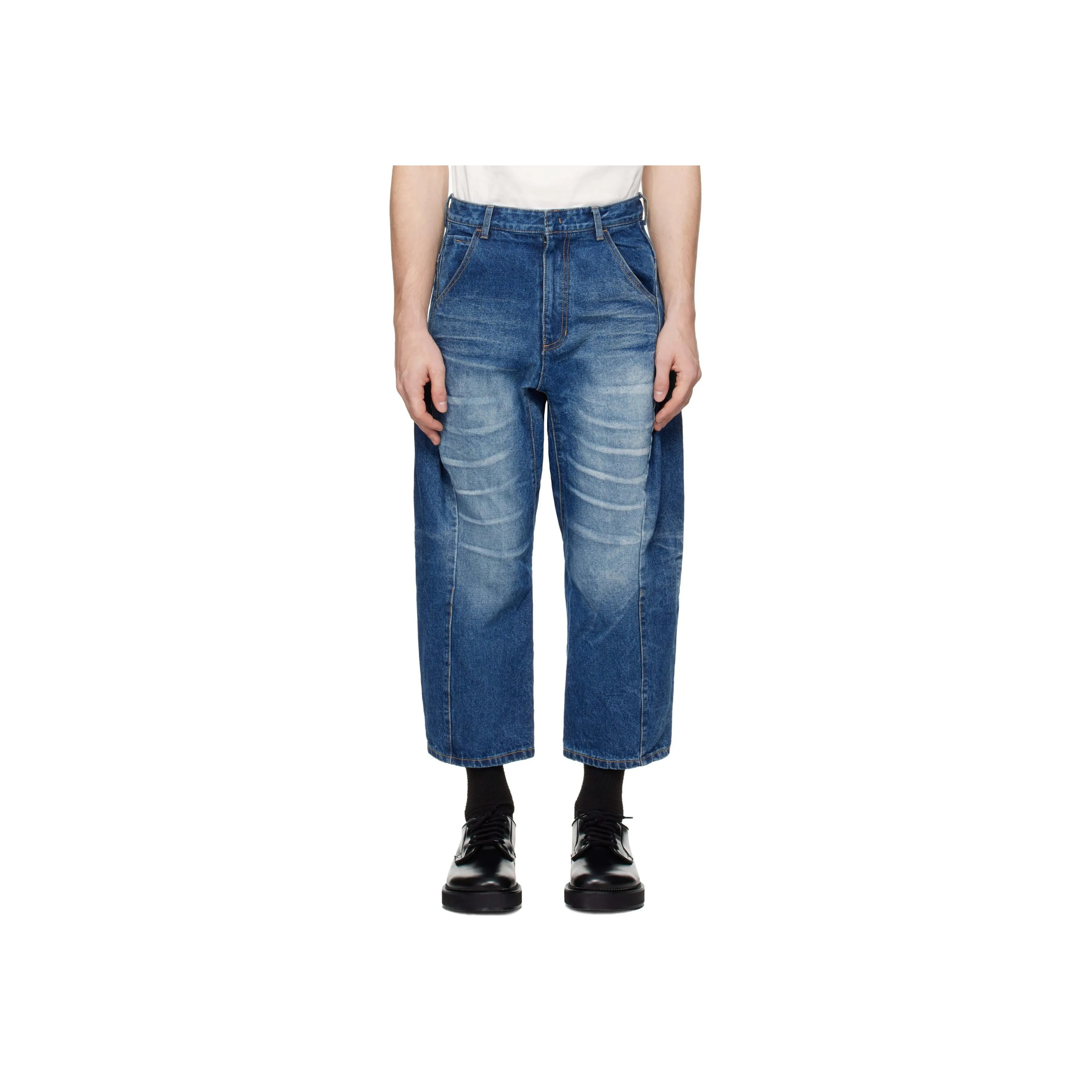 ADER ERROR Washed Cropped Jeans
