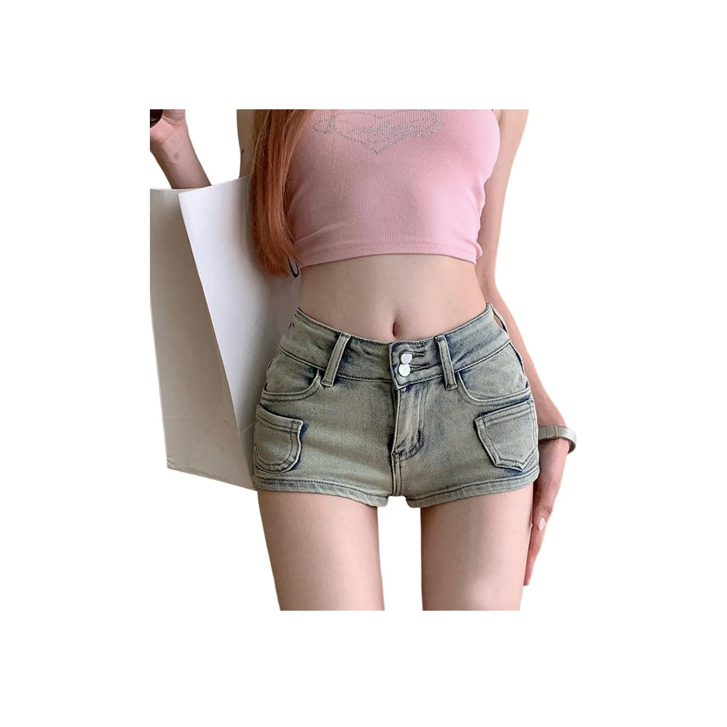 Мед Джинсовые шорты Женские Ностальгический синий