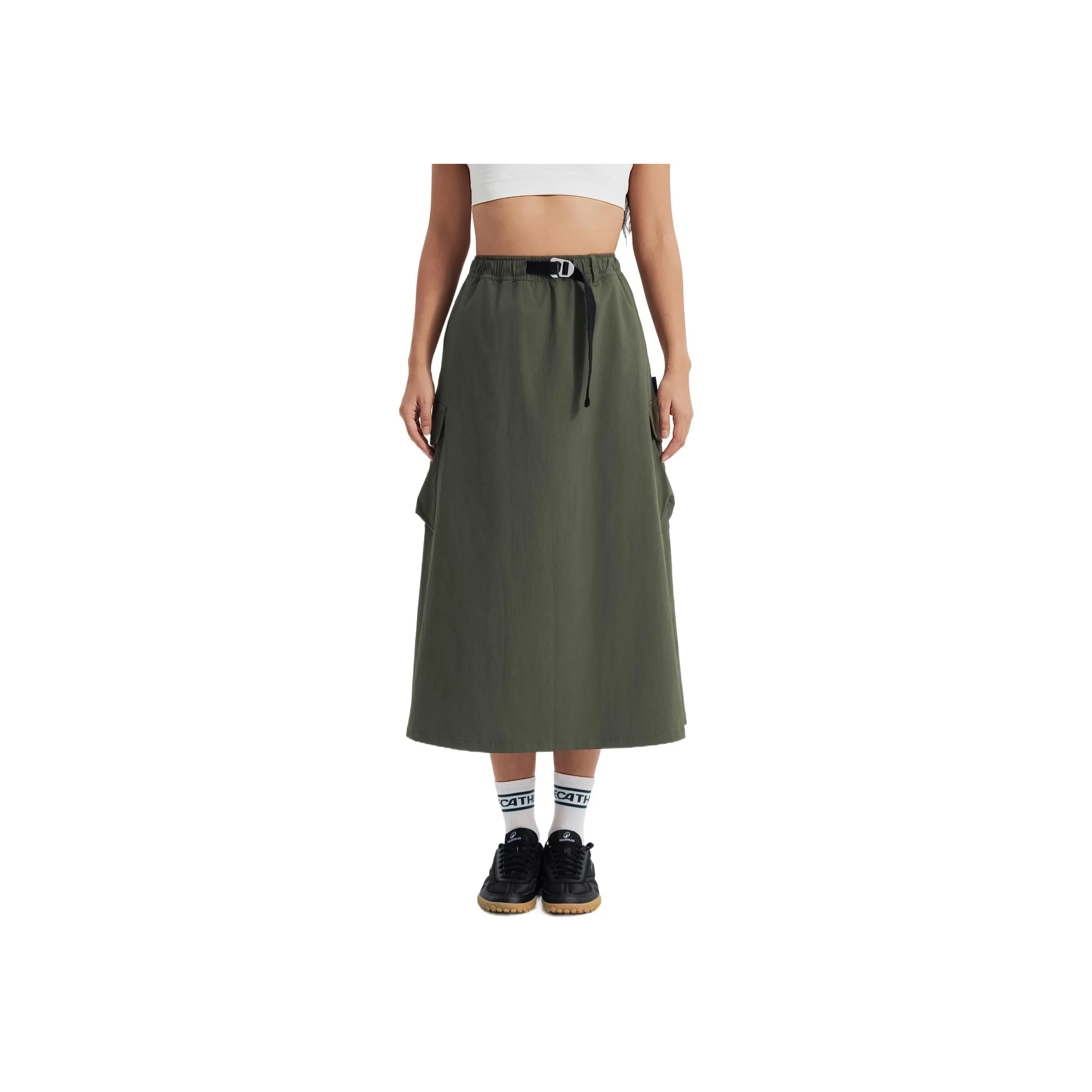 DECATHLON Casual Long Skirt Women's Khaki Green