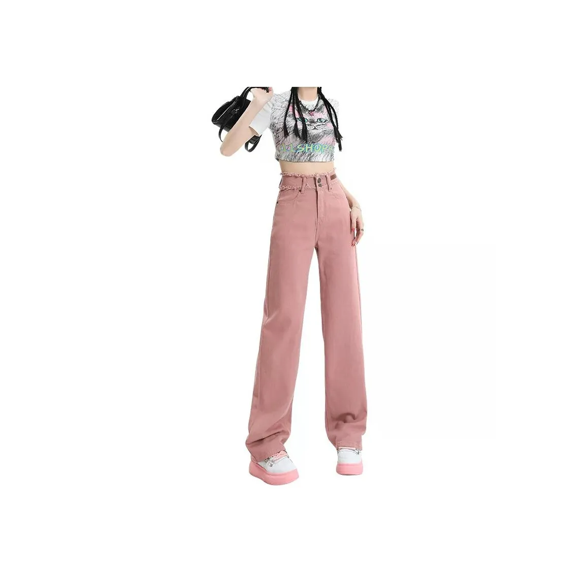 YINLEI Розовые Женские Джинсы