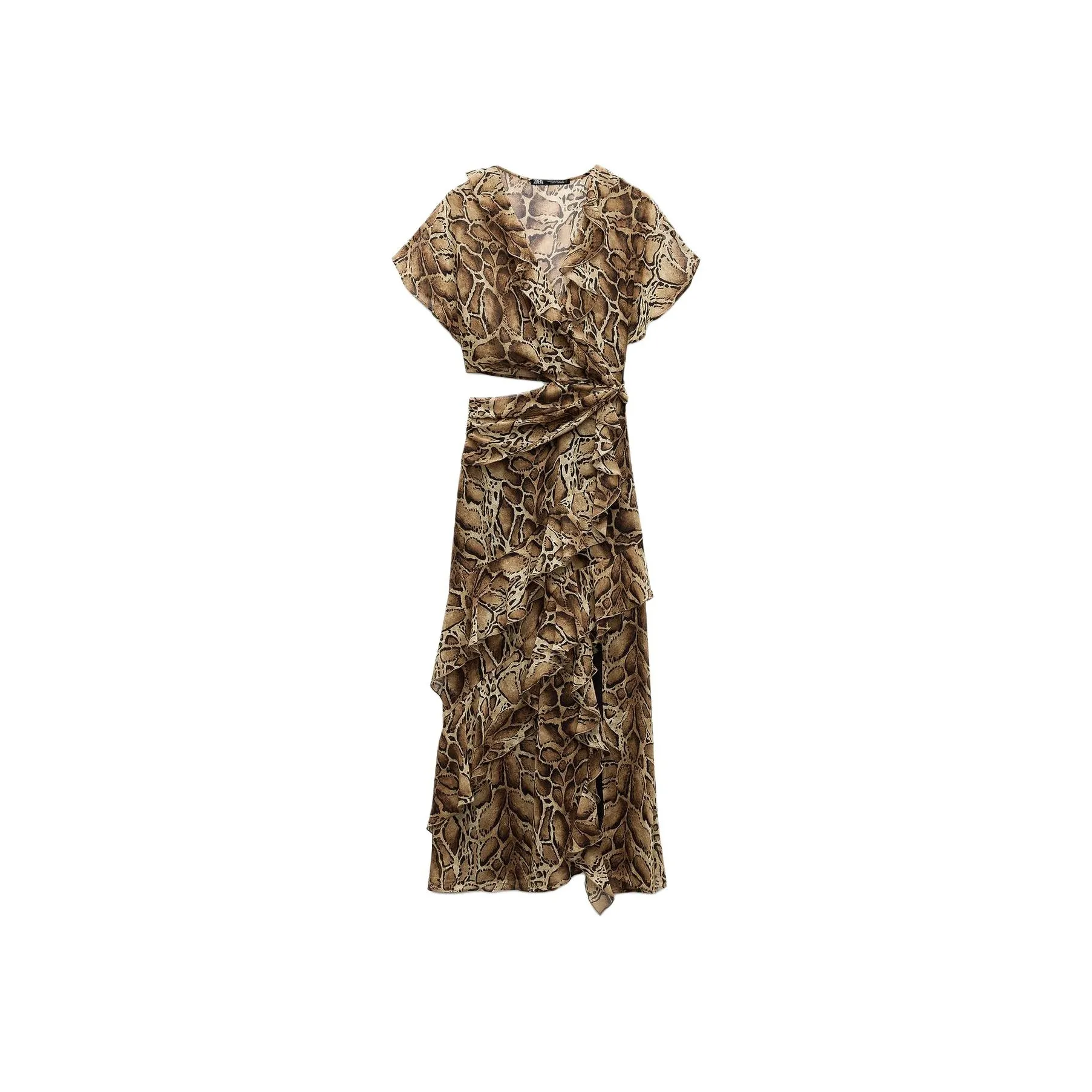 ZARA Short Sleeved Dress Women's Leopard Print