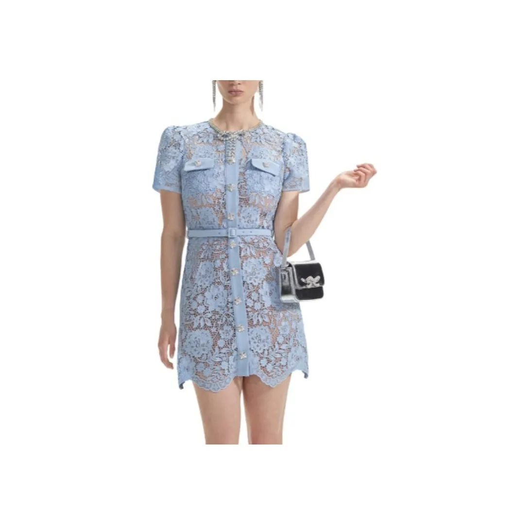 Self portrait Short Sleeved Dresses Women's Misty Blue
