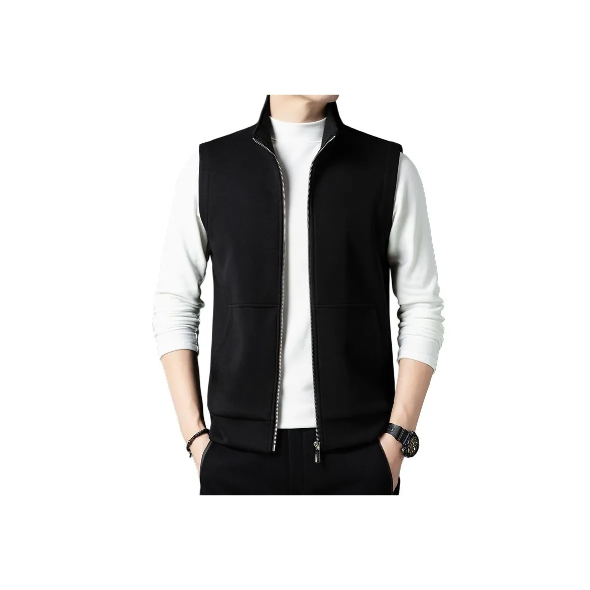 PIERRE CARDIN Мужские черные жилеты