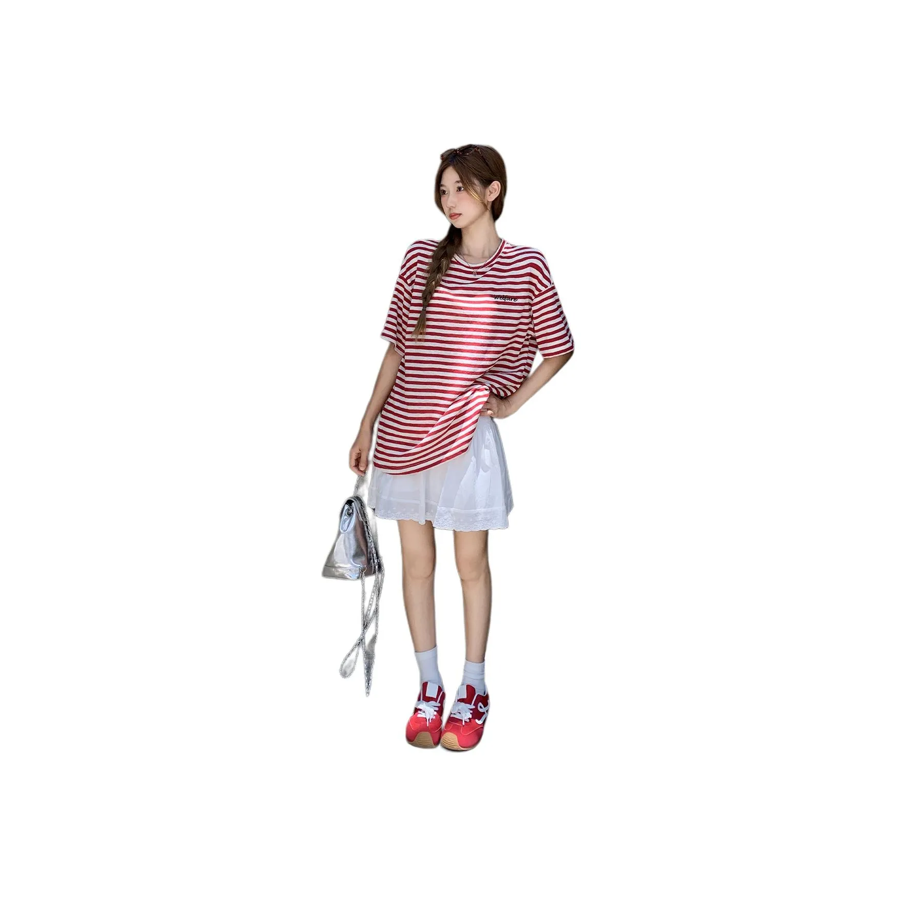 2323# Red White Stripes Women's T-Shirts