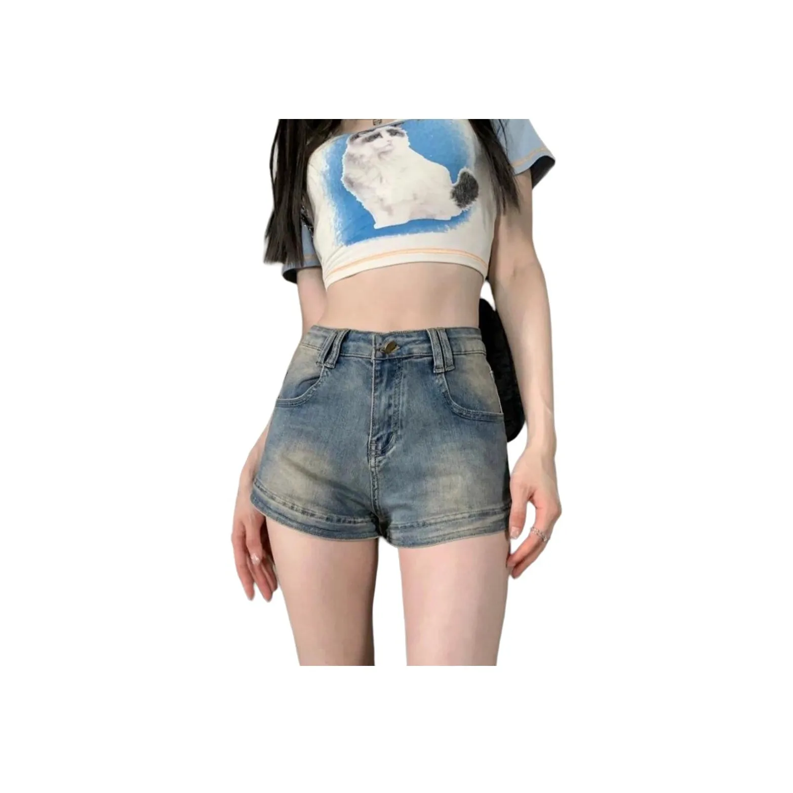 Beautiful Wardrobe Джинсовые шорты Женские Винтажный синий