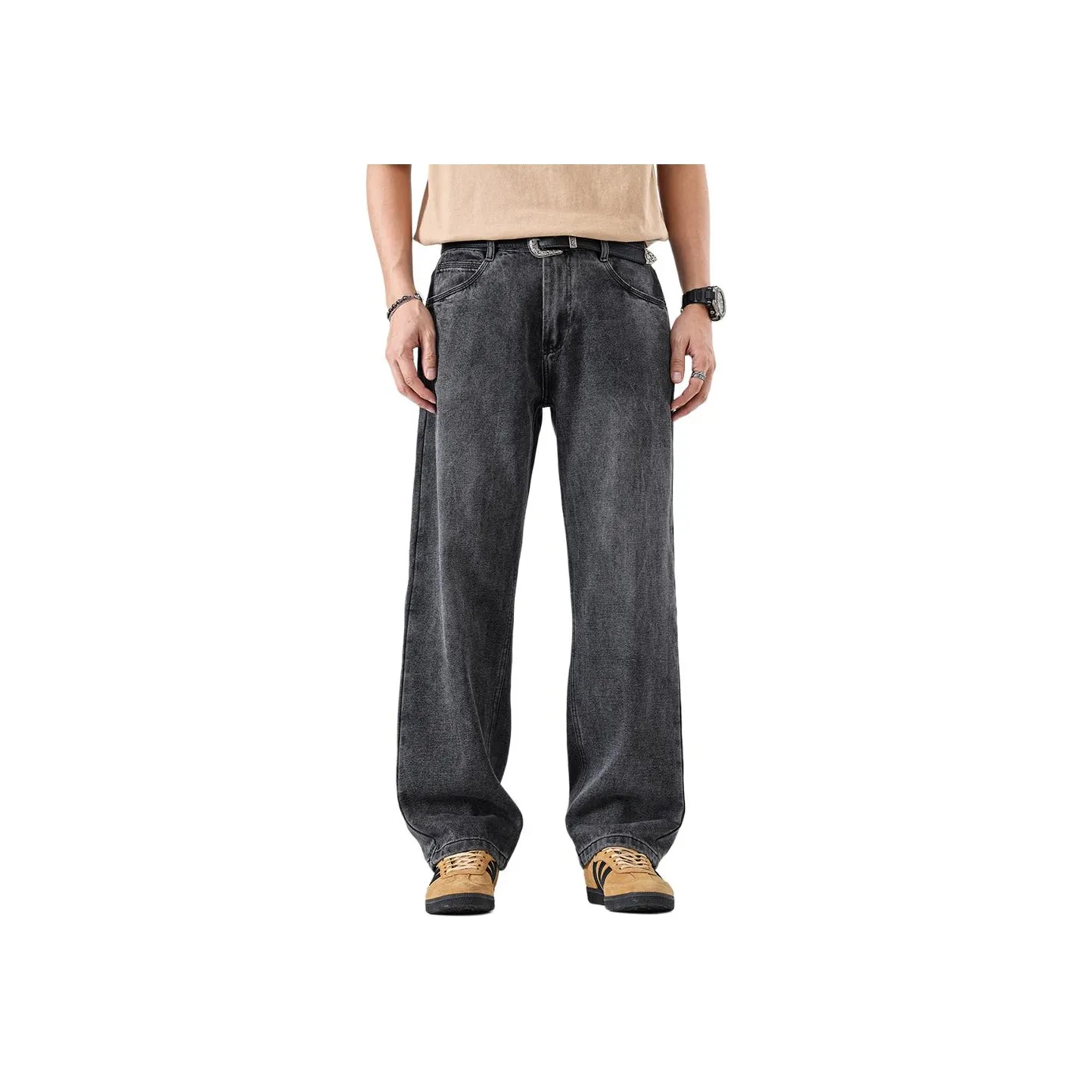 VALKOMM Джинсы Унисекс Черный Серый