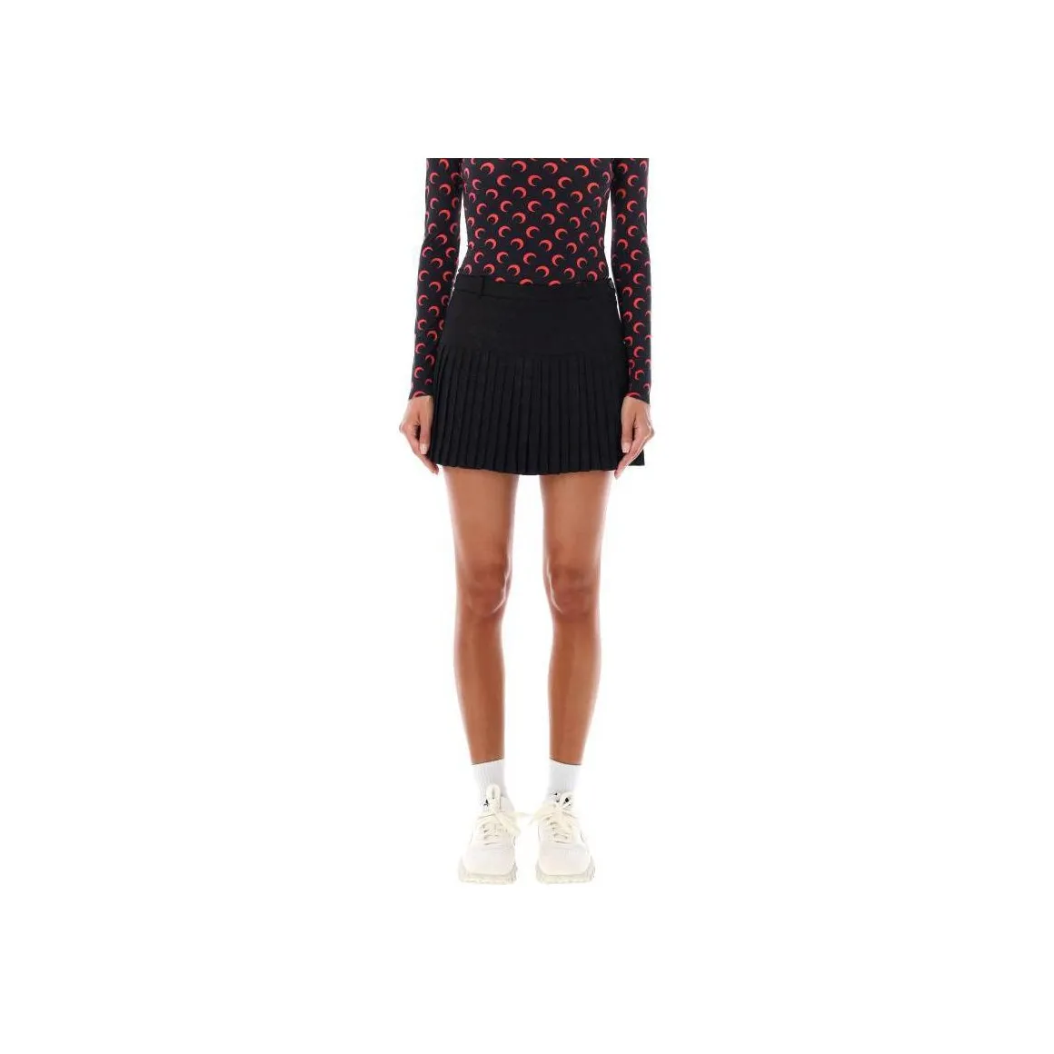 Marine Serre Diamond Jacquard Pleated Mini Skirt