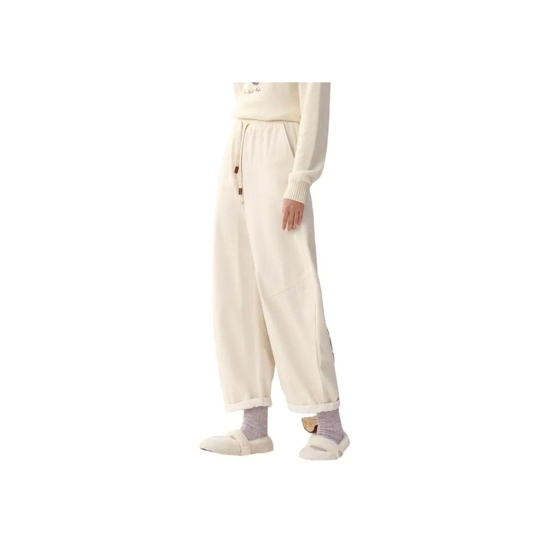 ZIHAN Повседневные брюки Женские Бежево-золотой