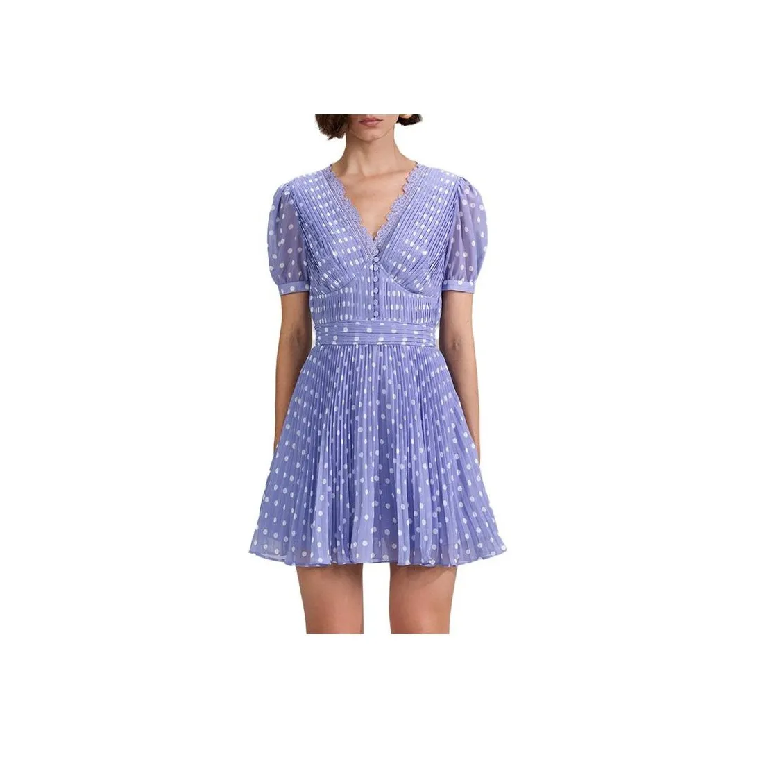 Self portrait Short Sleeved Dresses Women's Purple