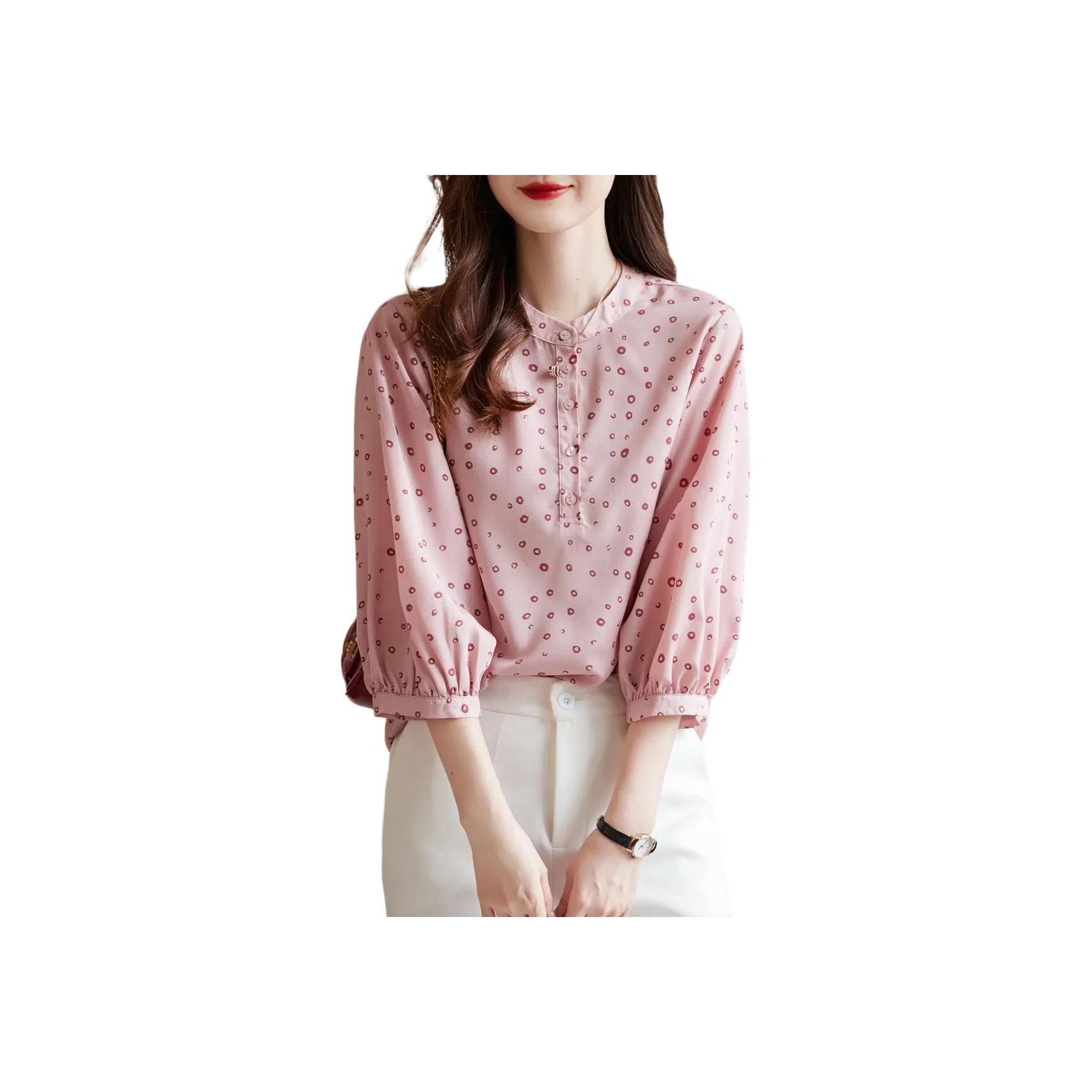 Flowers in water Розовые Женские Рубашки