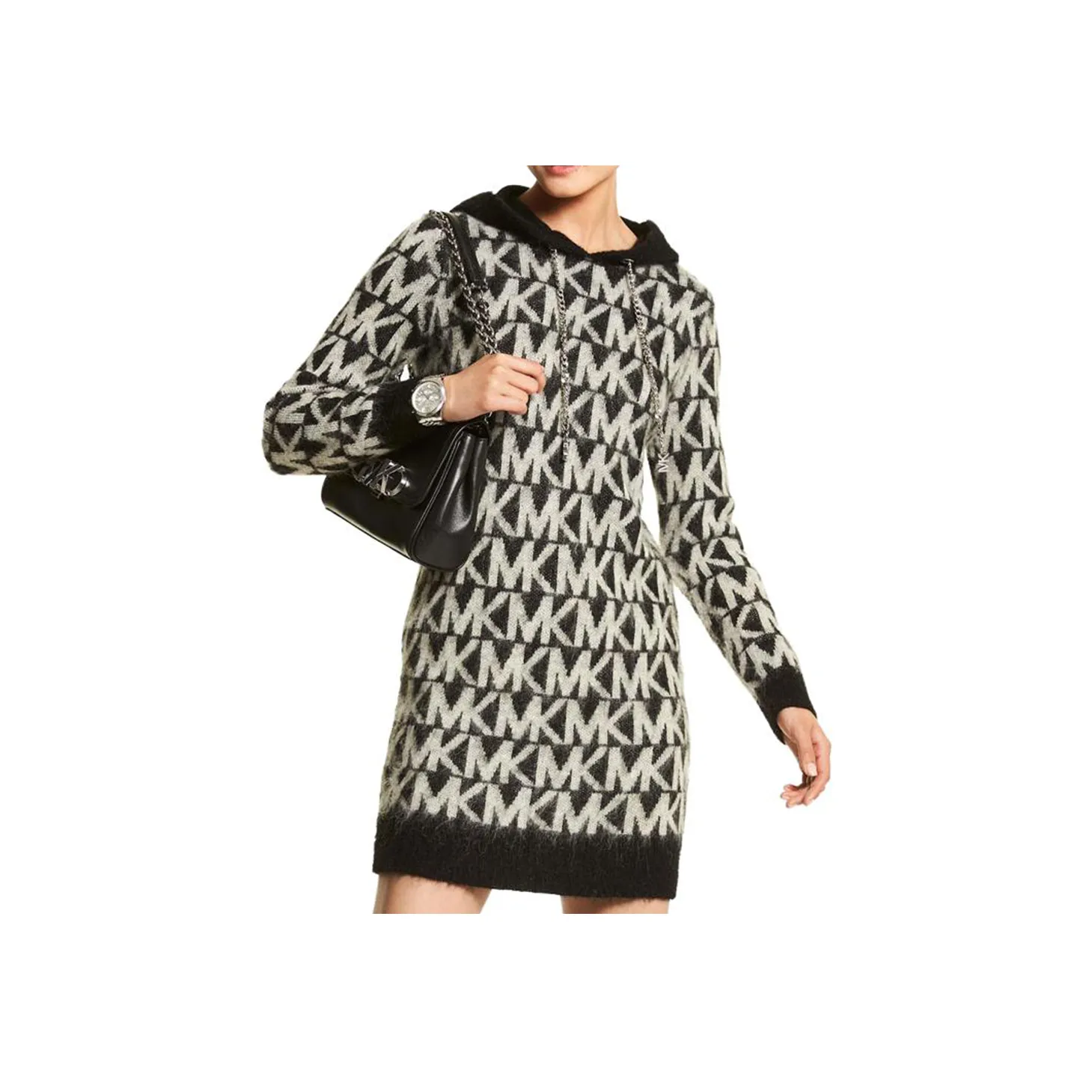 MICHAEL KORS SS23 Long Sleeved Dress Women's Black