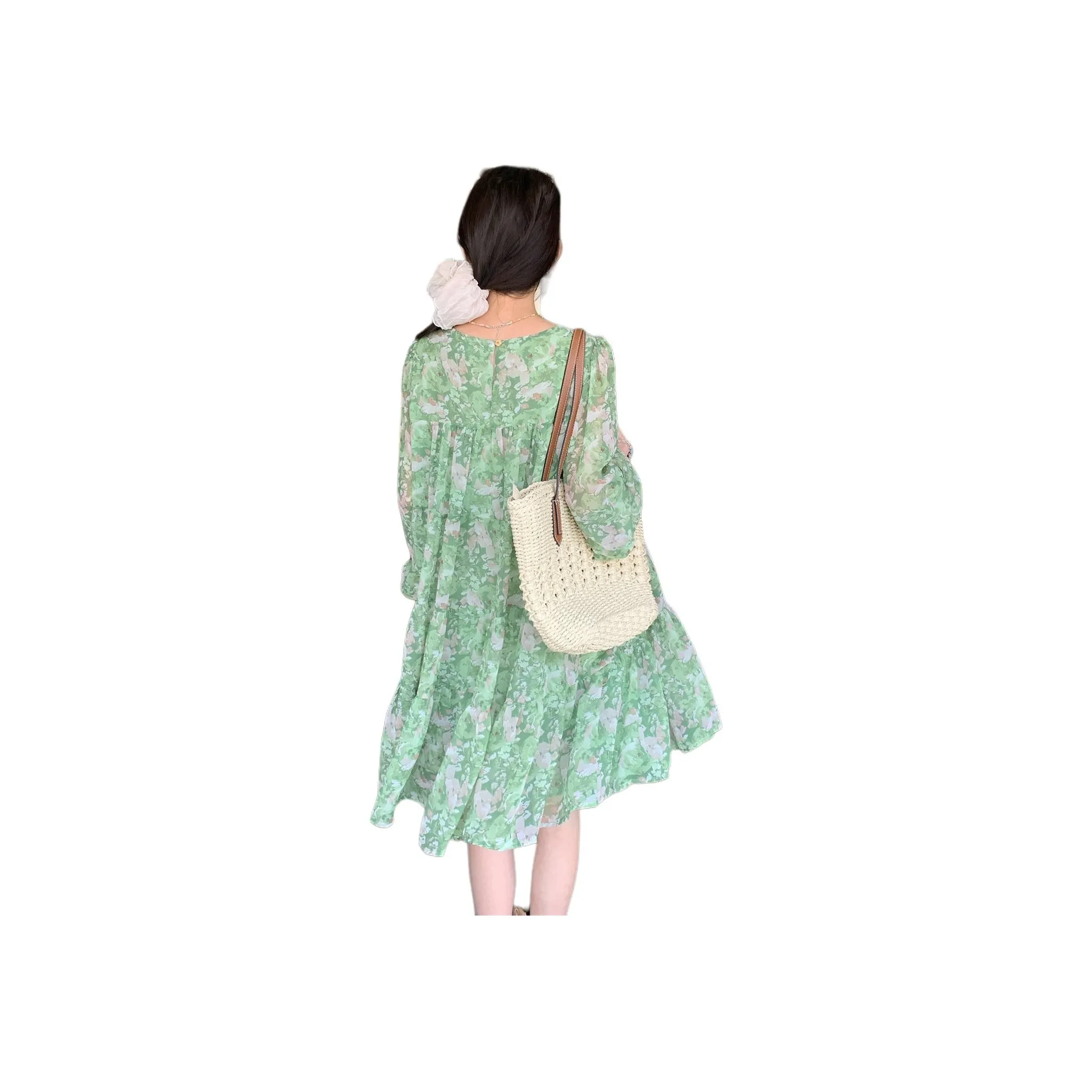 PLANE DRIFT Long Sleeved Dresses Women's Buddha's Hand Green