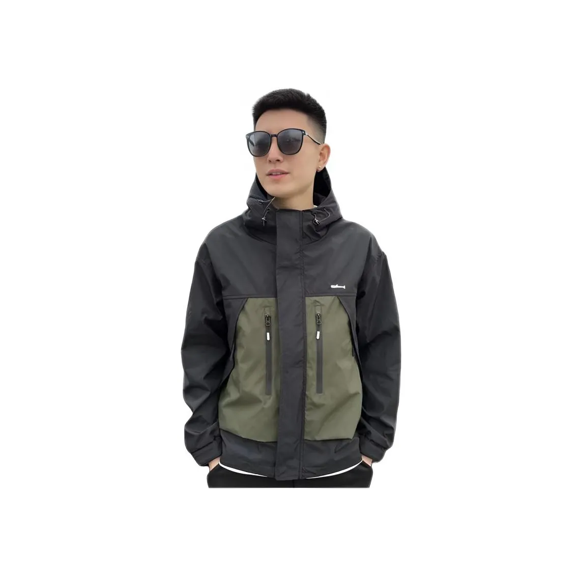 TONYBEAR Универсальный С капюшоном Ветровка Юность Пэчворк Повседневный Топ Куртка Мужская