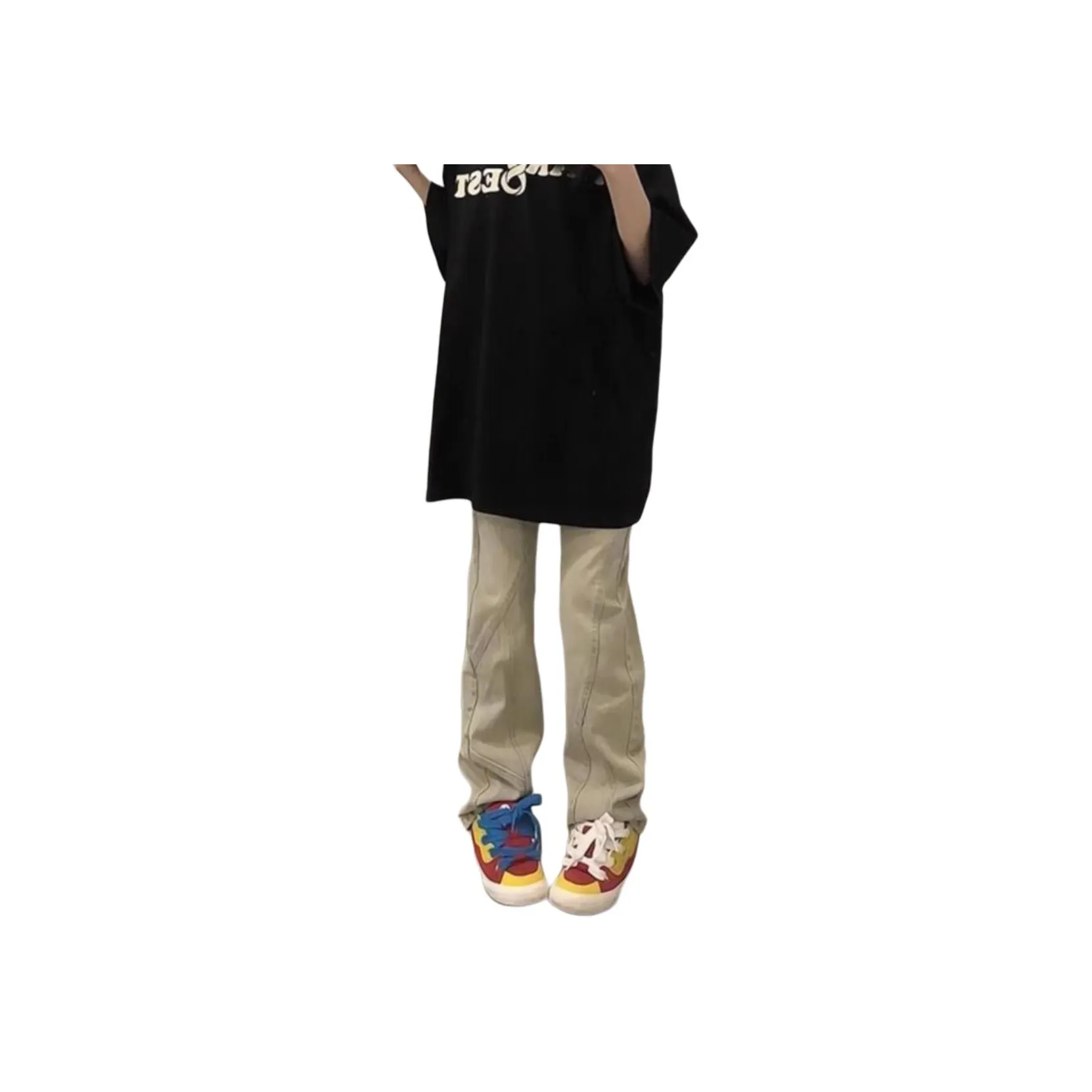 DUATOGE Джинсы Мужские Желтый Грязь