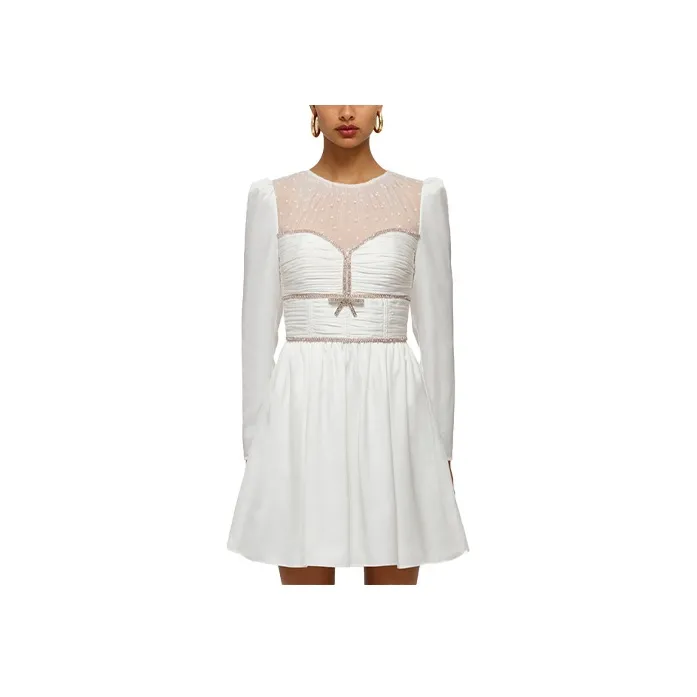Self portrait Long Sleeved Dresses Women's White