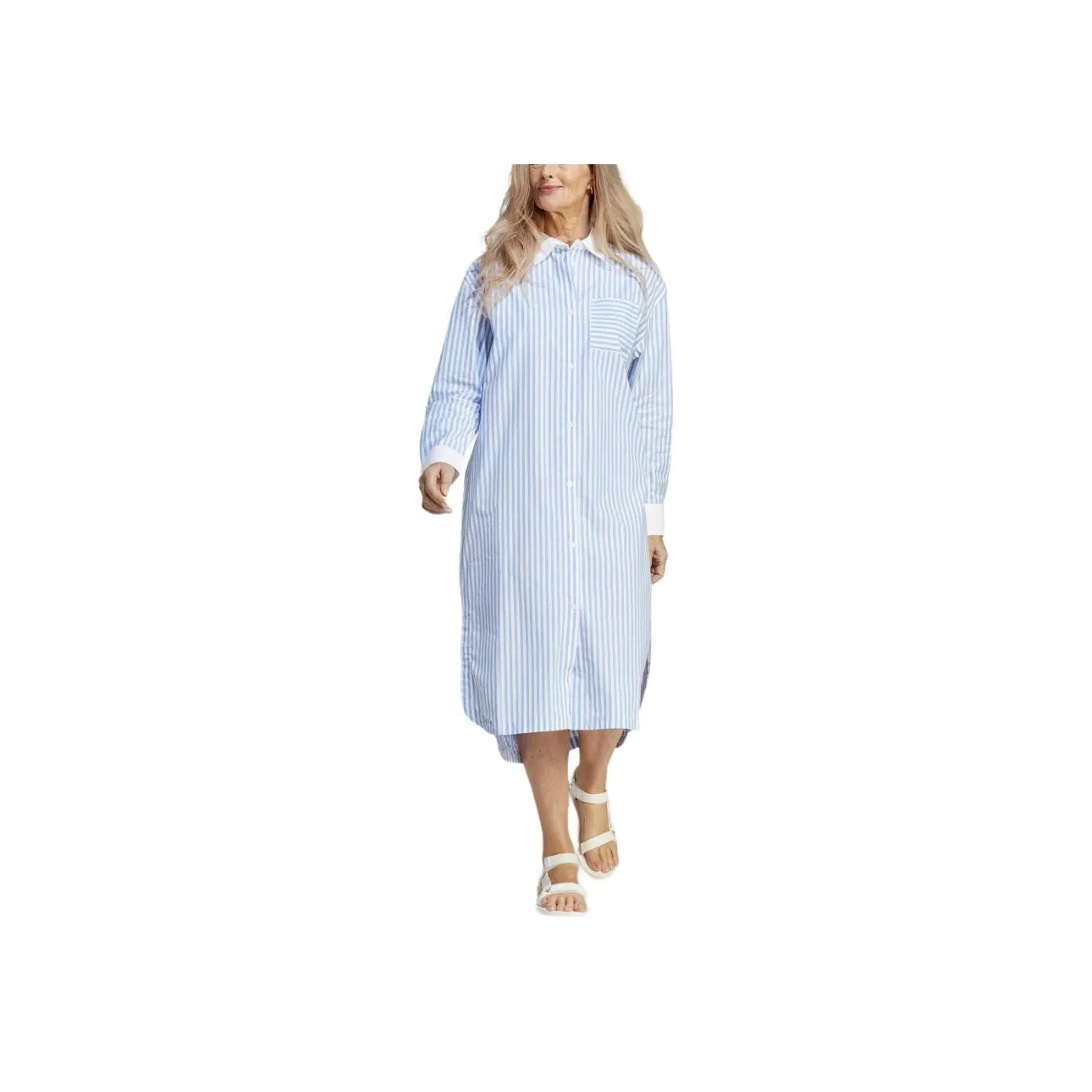 Adidas Originals Essential Long Sleeved Dresses Women's Blue
