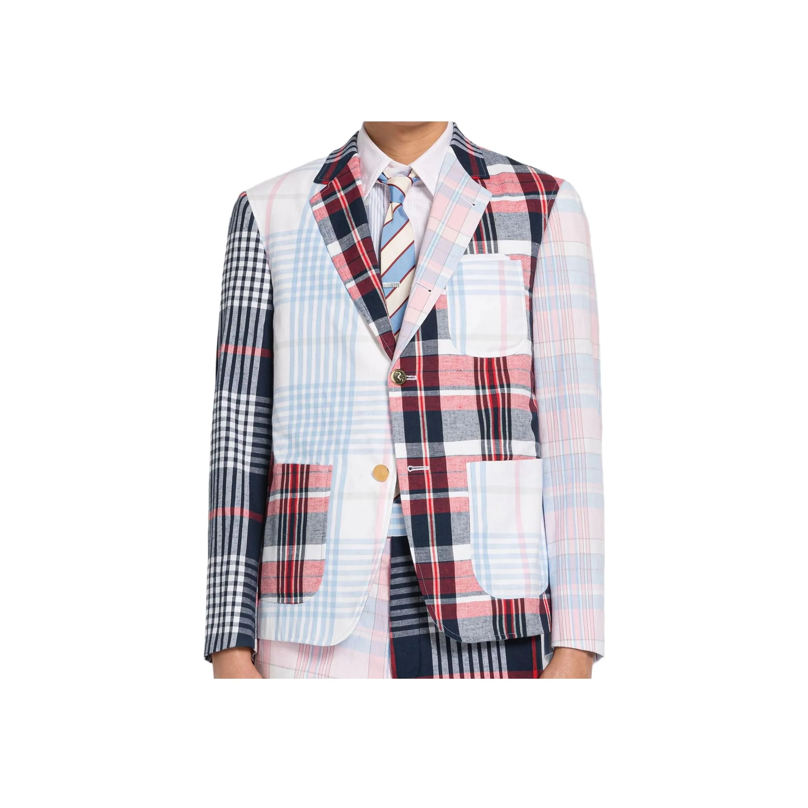 THOM BROWNE Plaid Patchwork Blazer