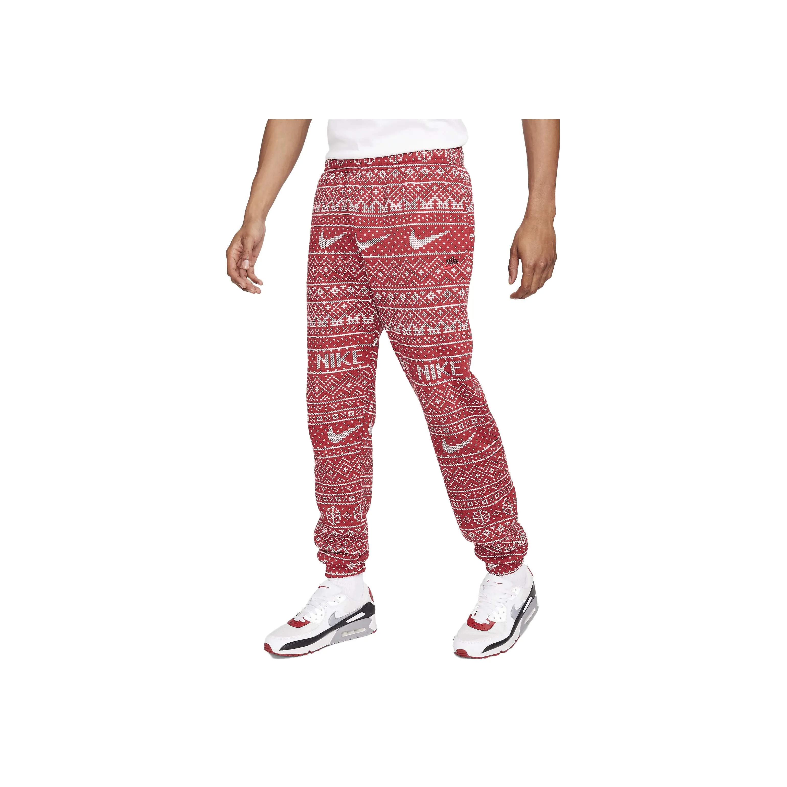 Nike Sportswear Club Fleece Knitted Sports Pants Men's Gym Red