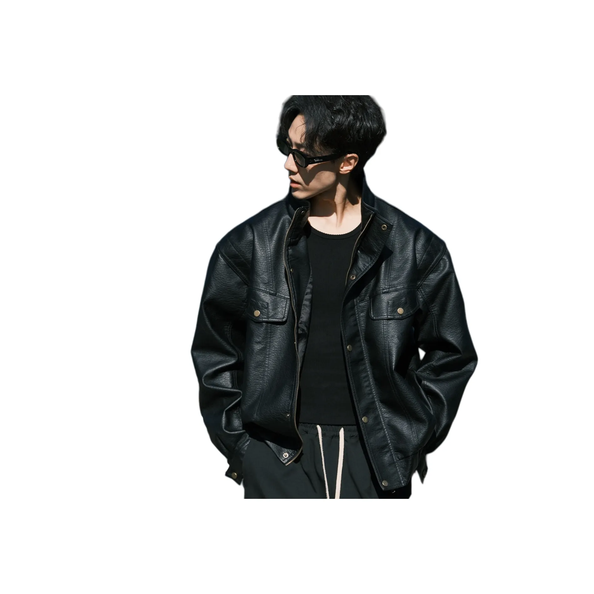 SAGP Черный Унисекс Кожаные куртки