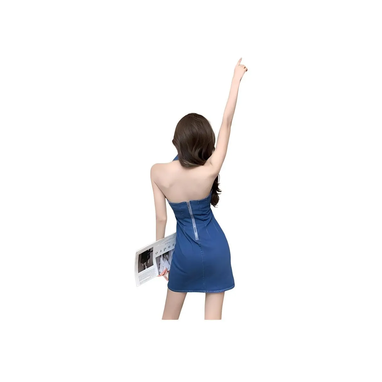 XIAOJUCHUANLI Slip Dress Women's Blue