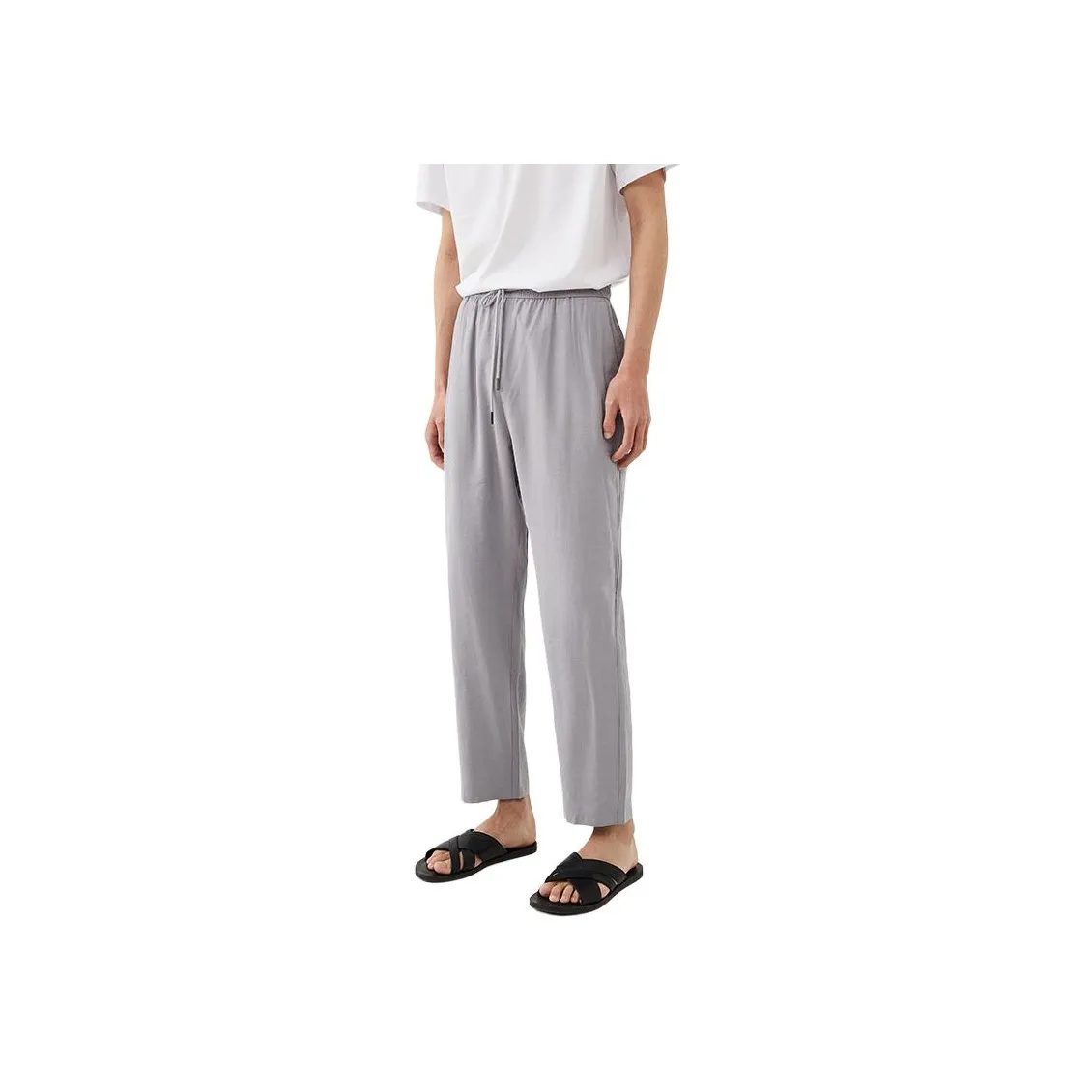 EARL JOEL Light Gray Men's Casual Pants EARL JOEL Светло-серые Мужские Повседневные Штаны