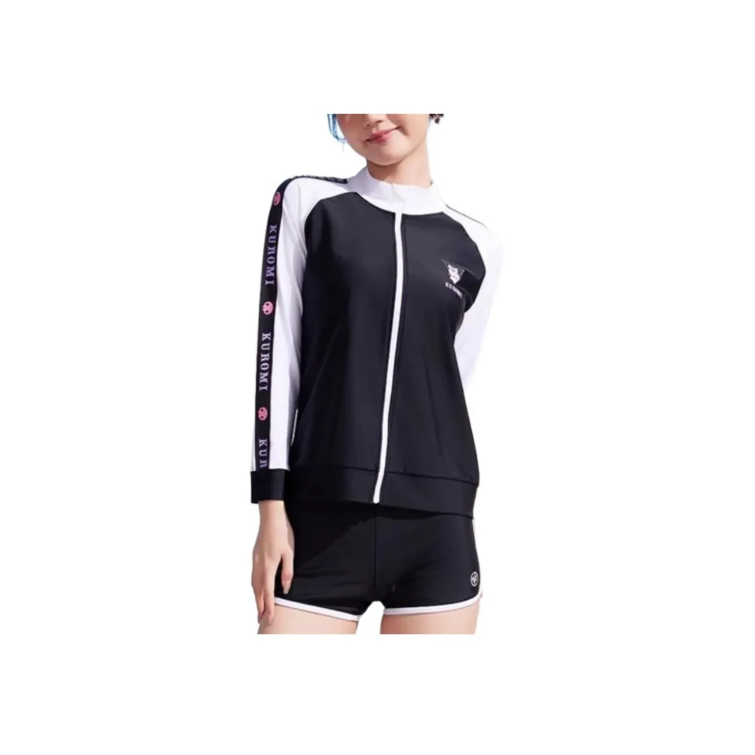 ZOKE x Sanrio Двухкомпонентный купальник женский черный белый фиолетовый Kuromi