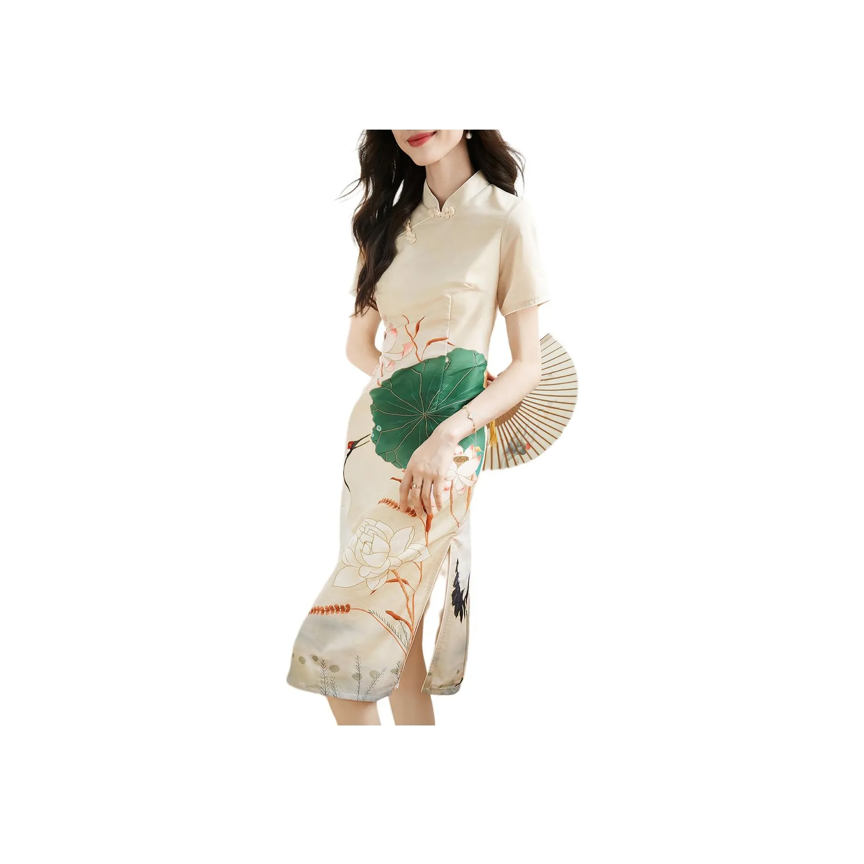 Mo Han Yi Mei Short Sleeved Dress Women's Multicolor