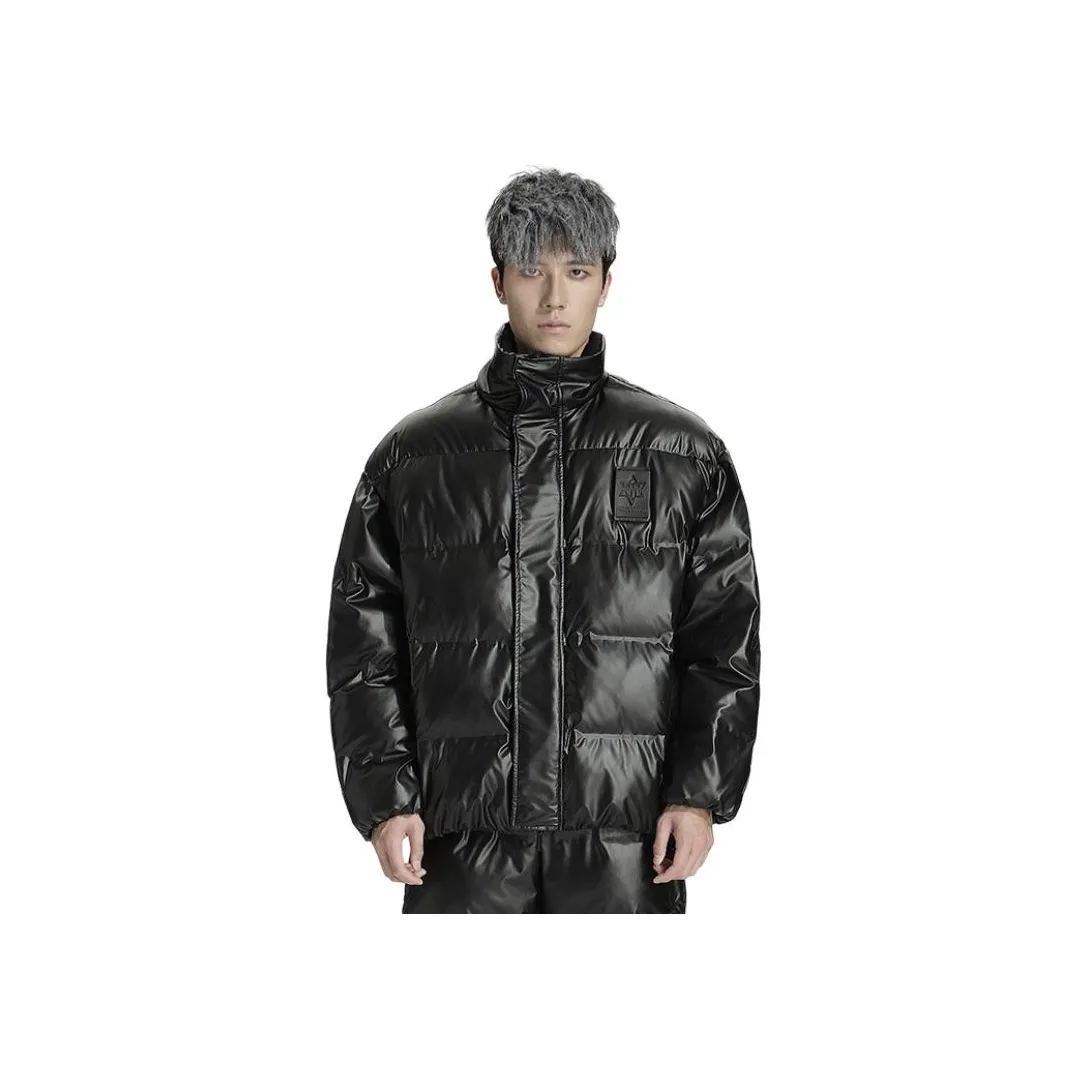 NORVINCY Cropped Cycling Loose Fit Stand Collar Puffer Jacket Winter Unisex