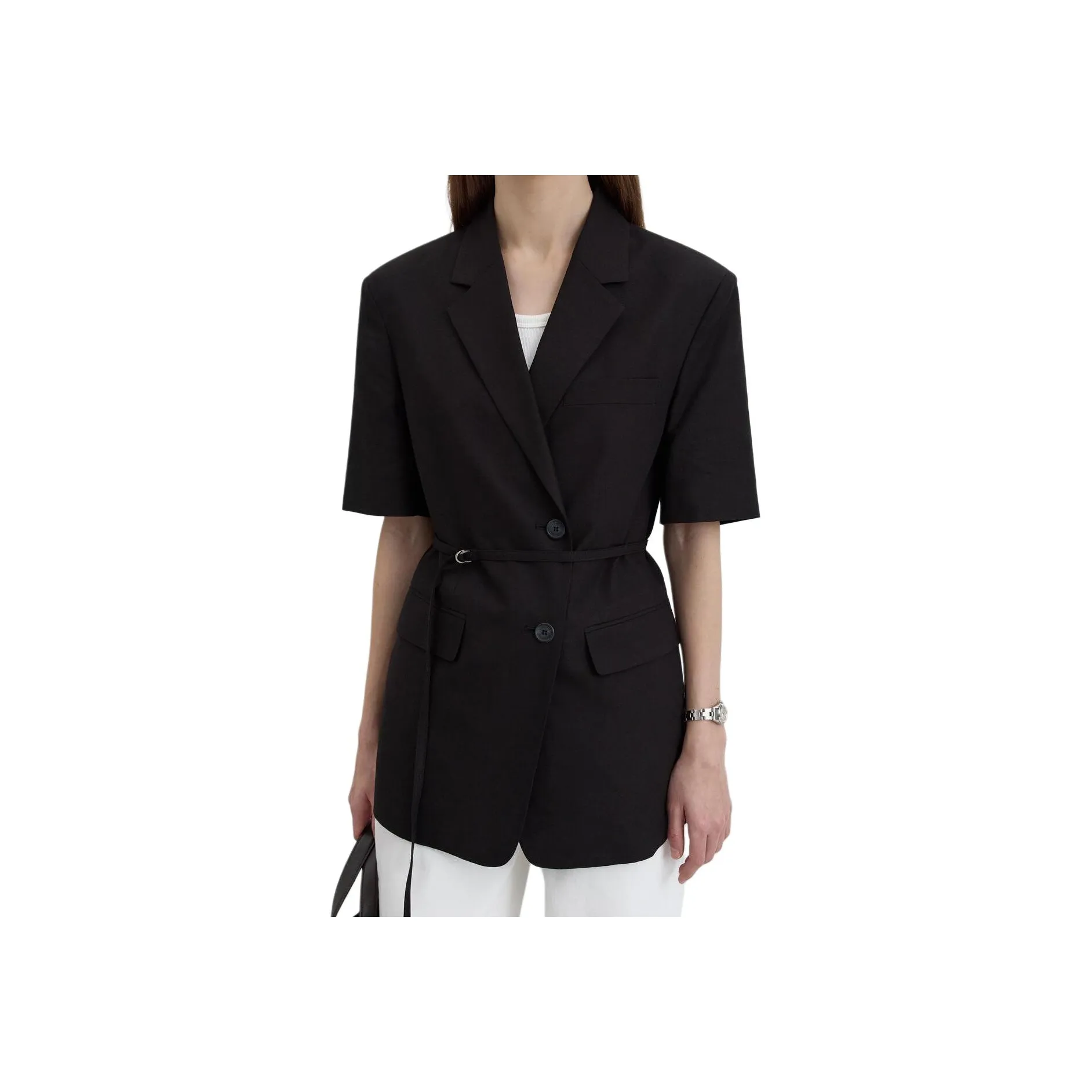 Dunst HALF рукав поясчатая льняная ткань куртка куртки и пальто женские