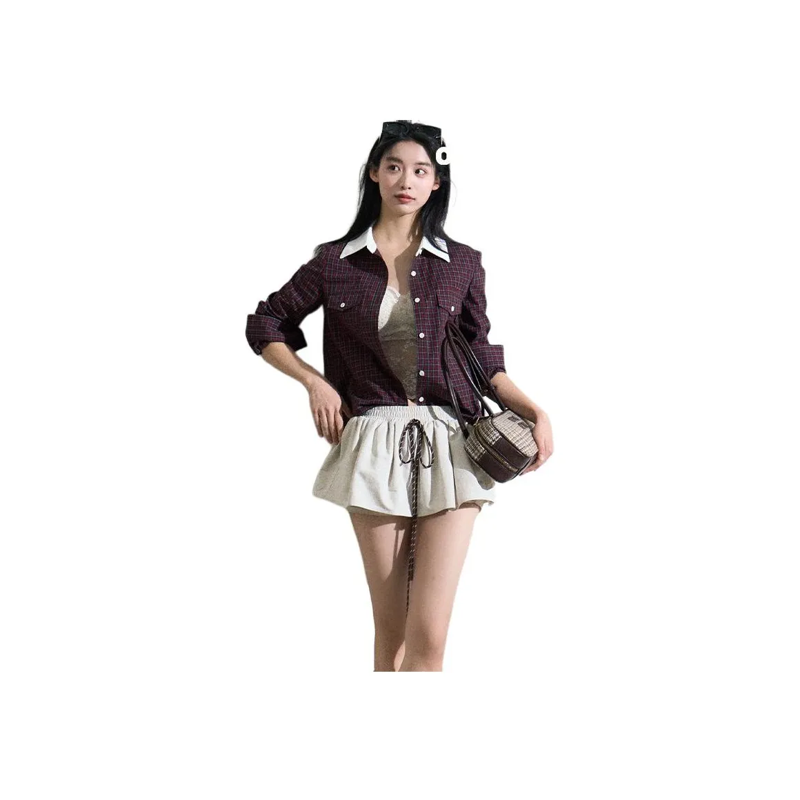 OAKMOO Сальса-красный Клетчатый Женские Рубашки