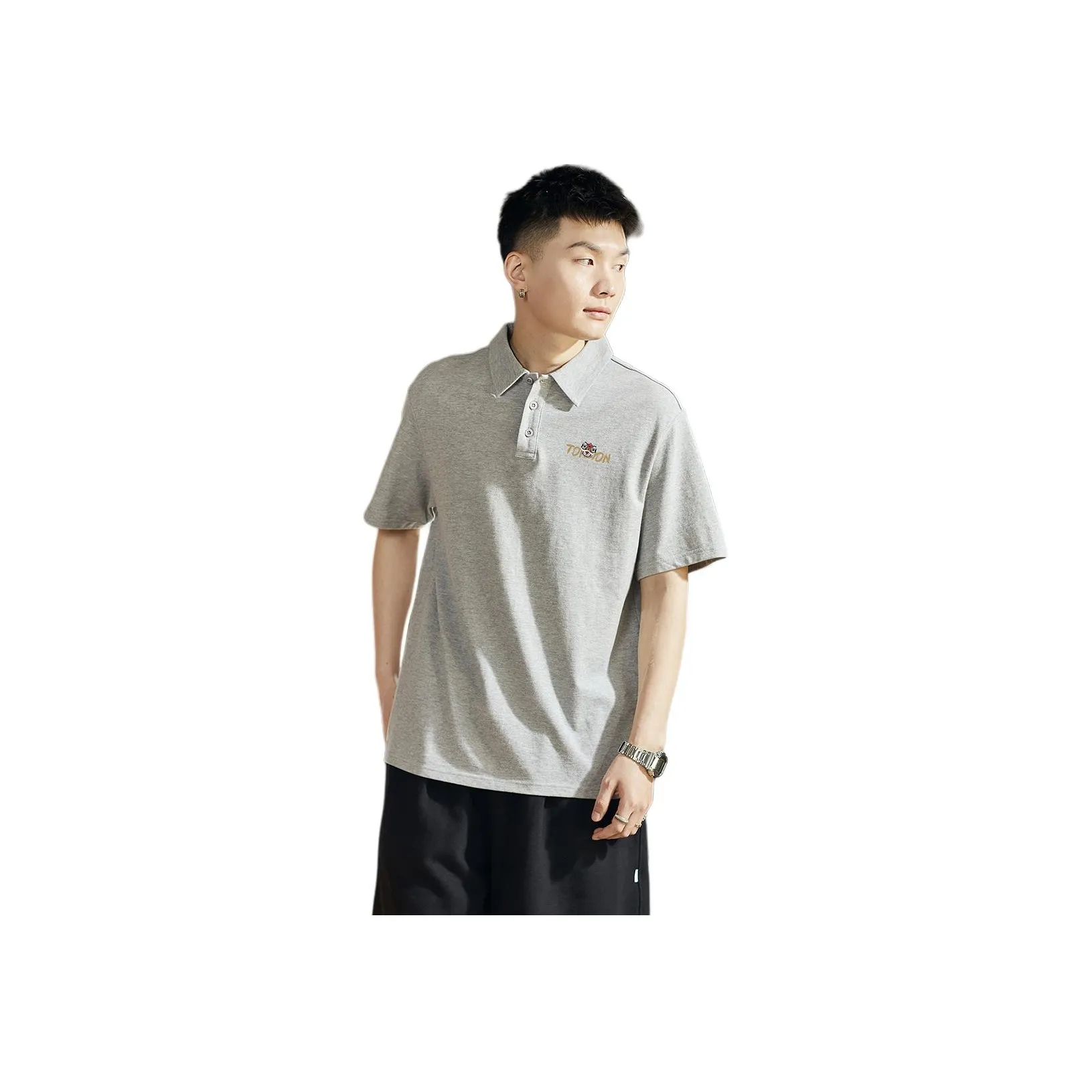Tonlion Polo Shirt Men's Light Heather Gray